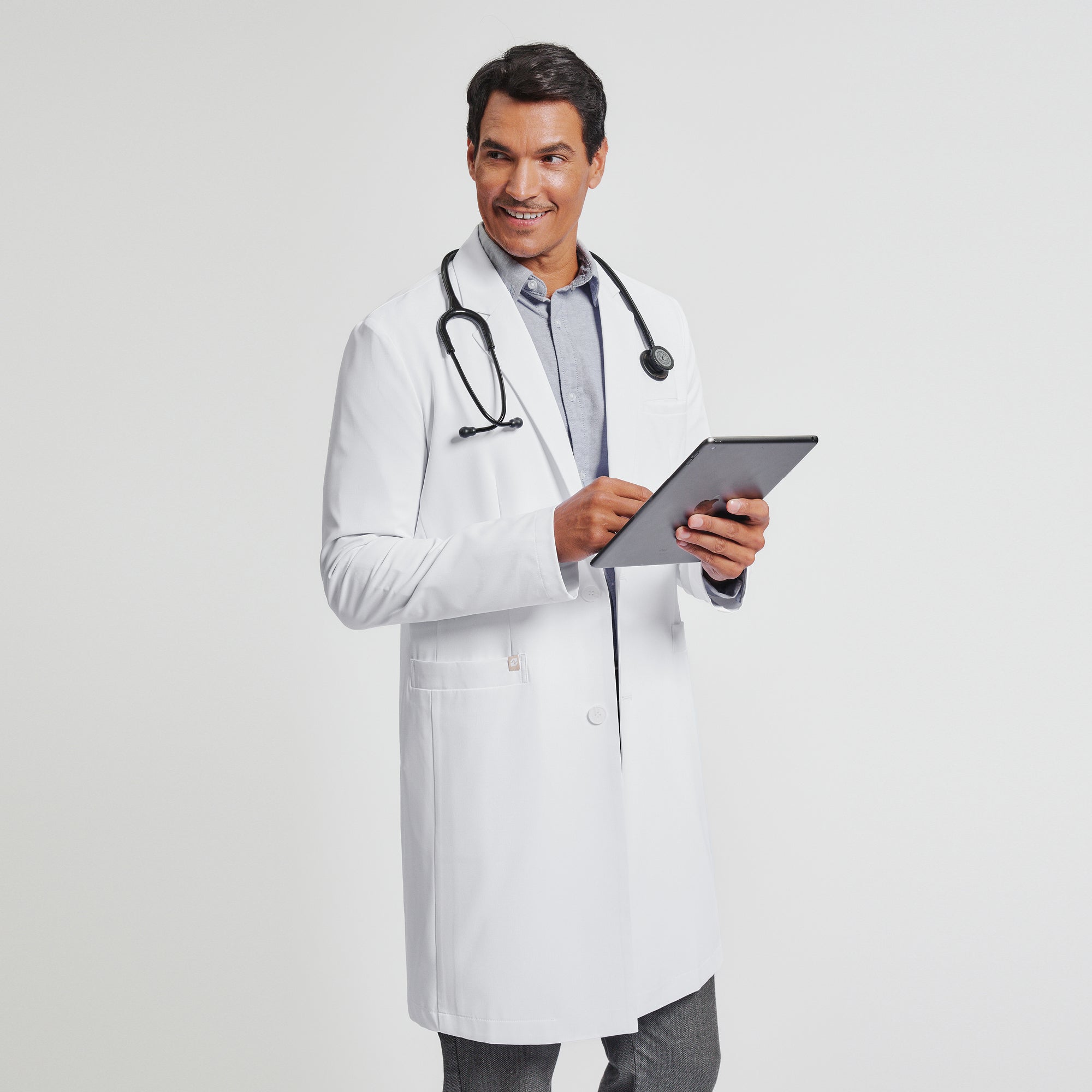 Image of Zenir | Men's Professional Long Lab Coat LCM-103 - White