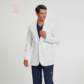 Zenir | Structured Standard Short Lab Coat LCM-201 - Ivory White