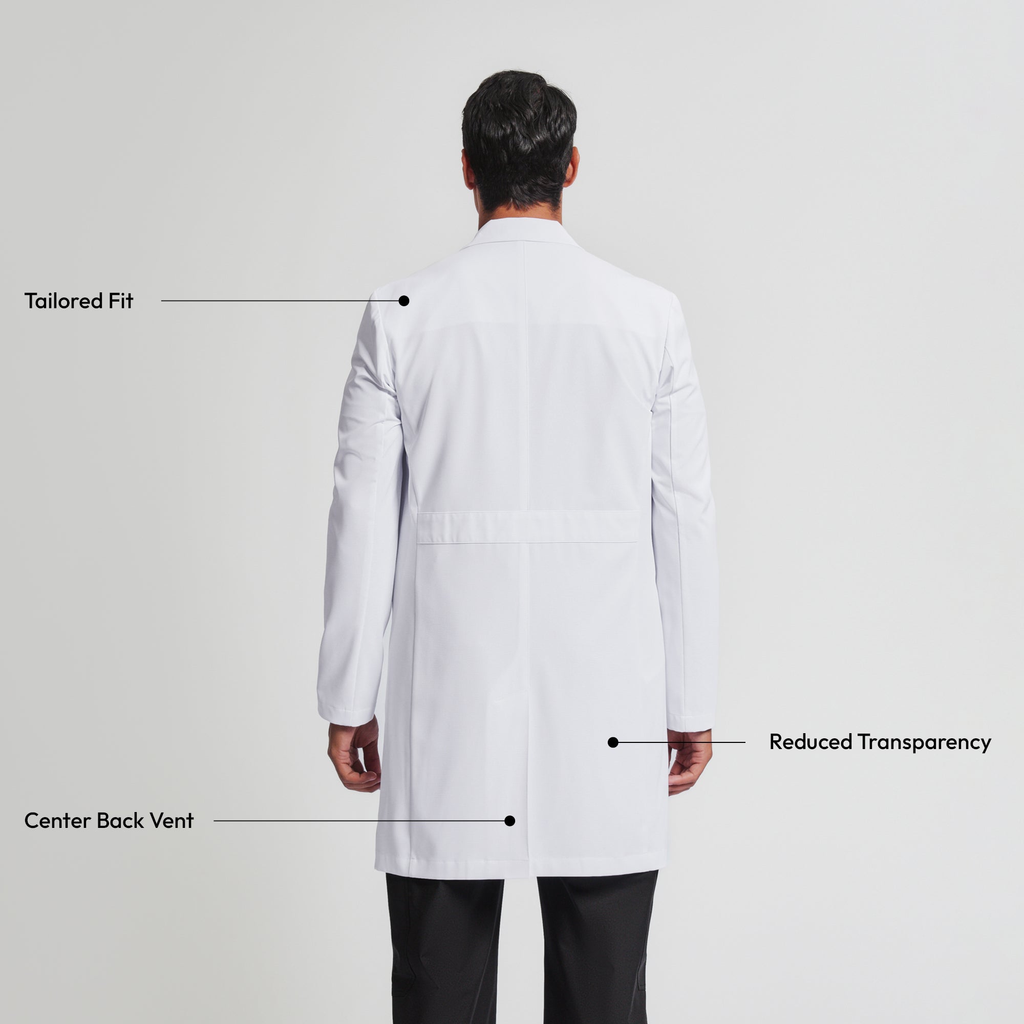 Image of Zenir | Men's Professional Long Lab Coat LCM-303 - White