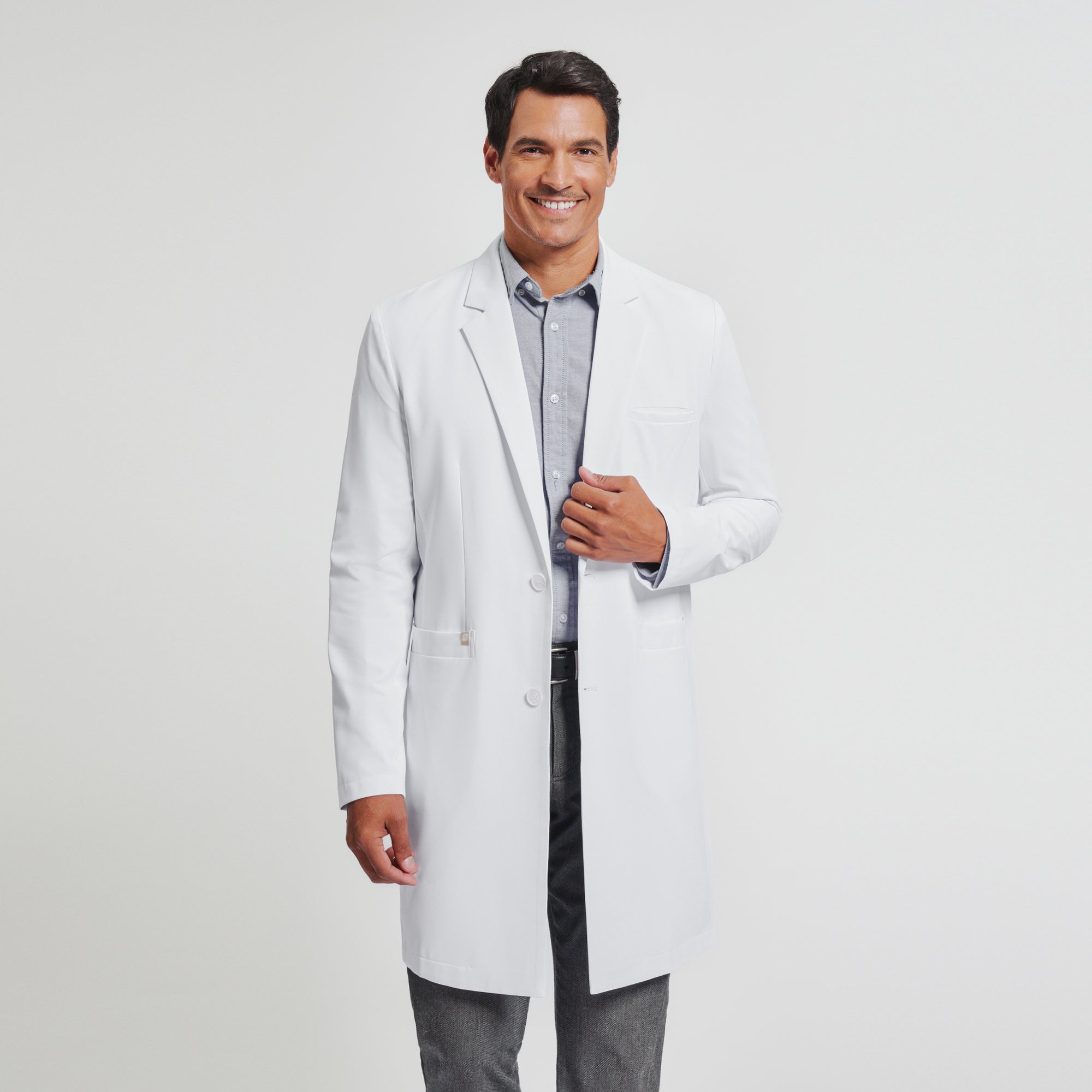 Image of Zenir | Men's Professional Long Lab Coat LCM-303 - White