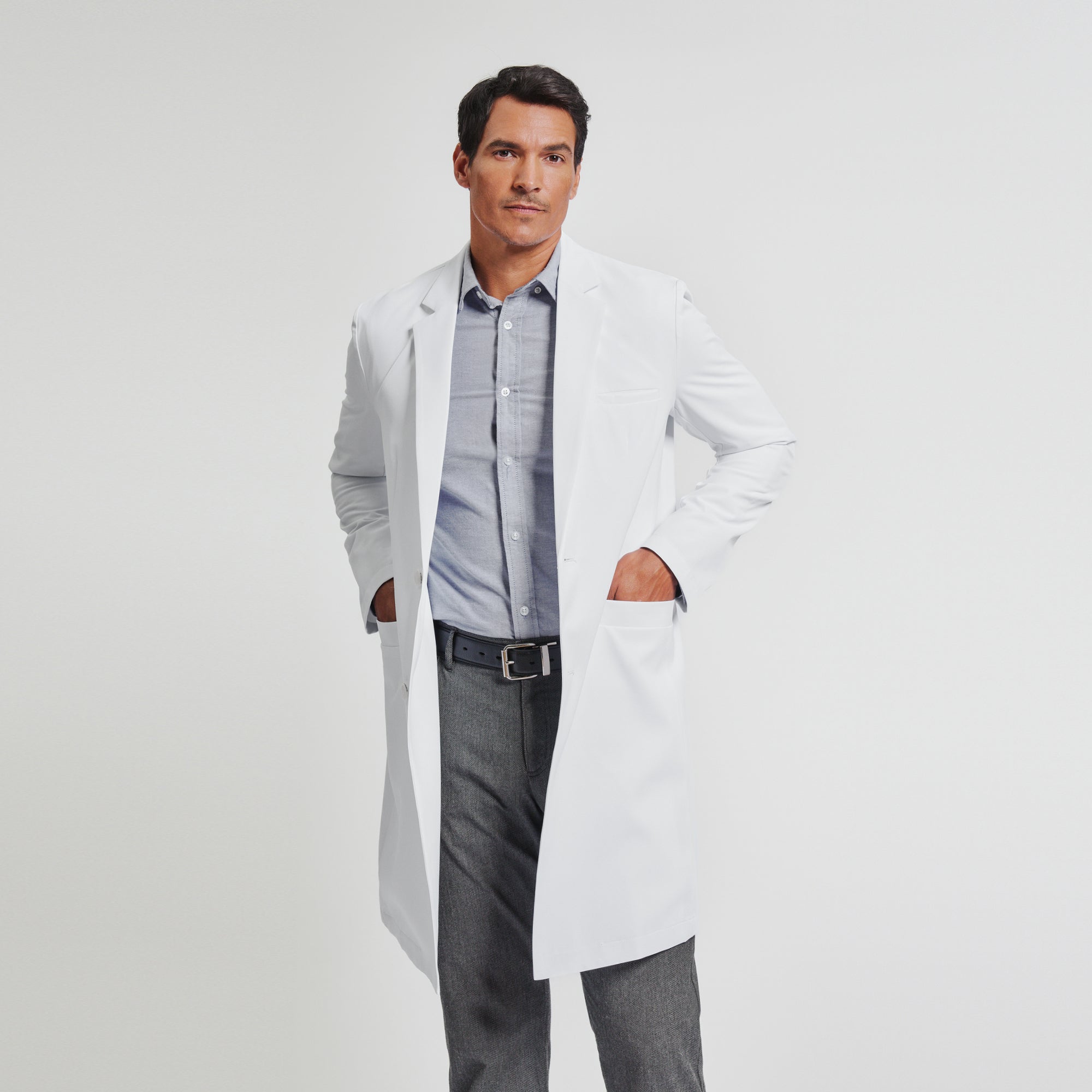 Image of Zenir | Men's Professional Long Lab Coat LCM-303 - White
