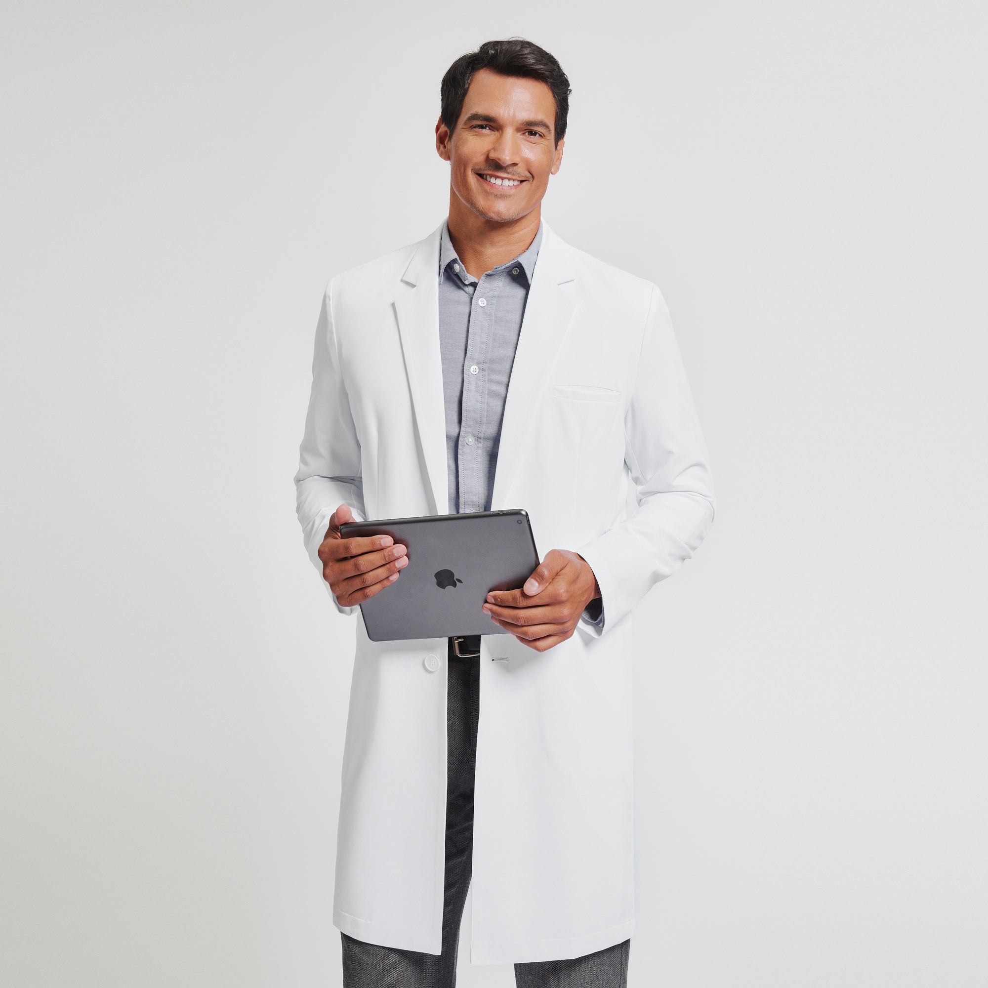 Image of Zenir | Men's Professional Long Lab Coat LCM-303 - White