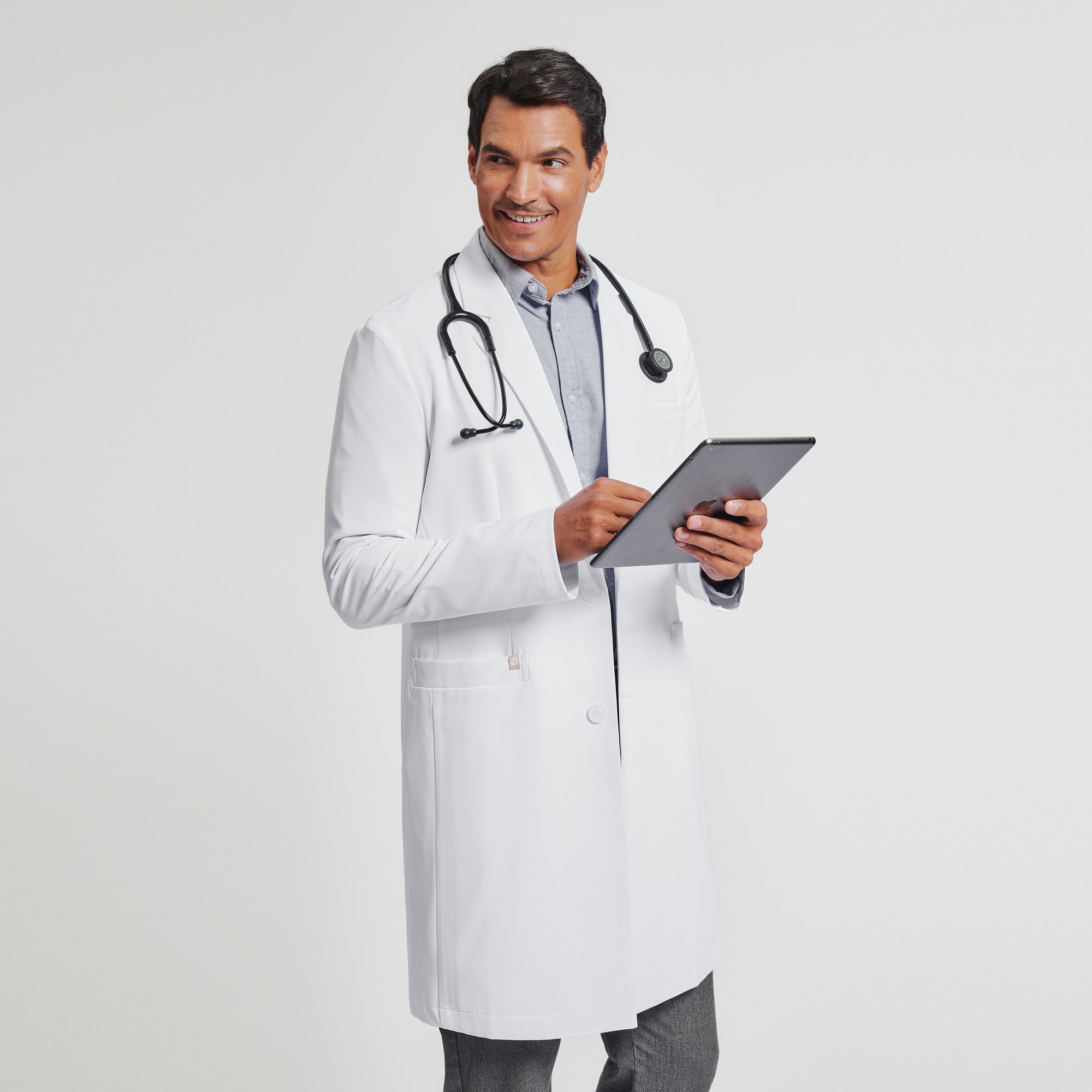 Image of Zenir | Men's Professional Long Lab Coat LCM-303 - White