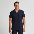 Zenir | Men's Performance Polo Scrub Top - Midnight Navy