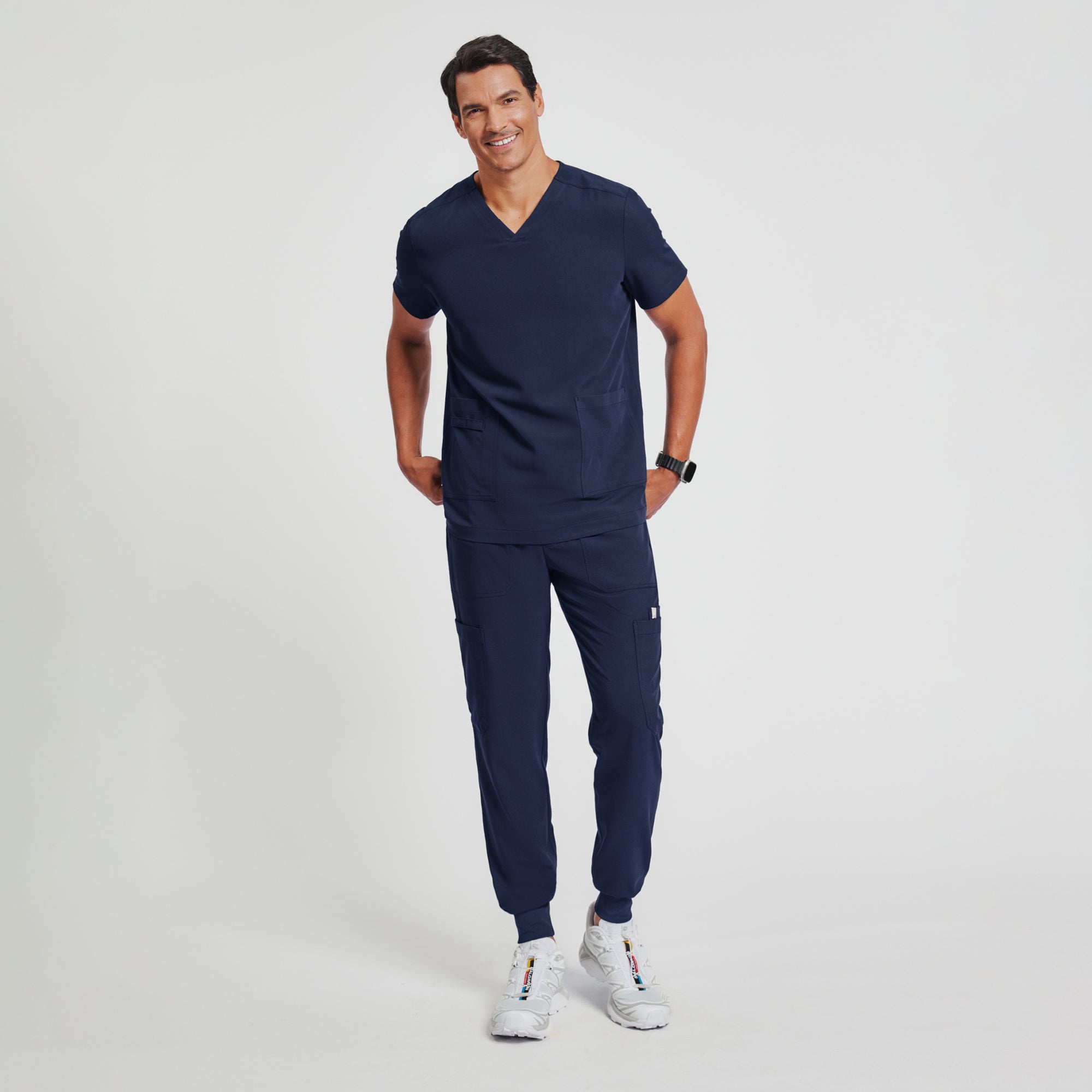 Image of Zenir | Men's Essential 8-Pocket Jogger Scrub Pants - Navy