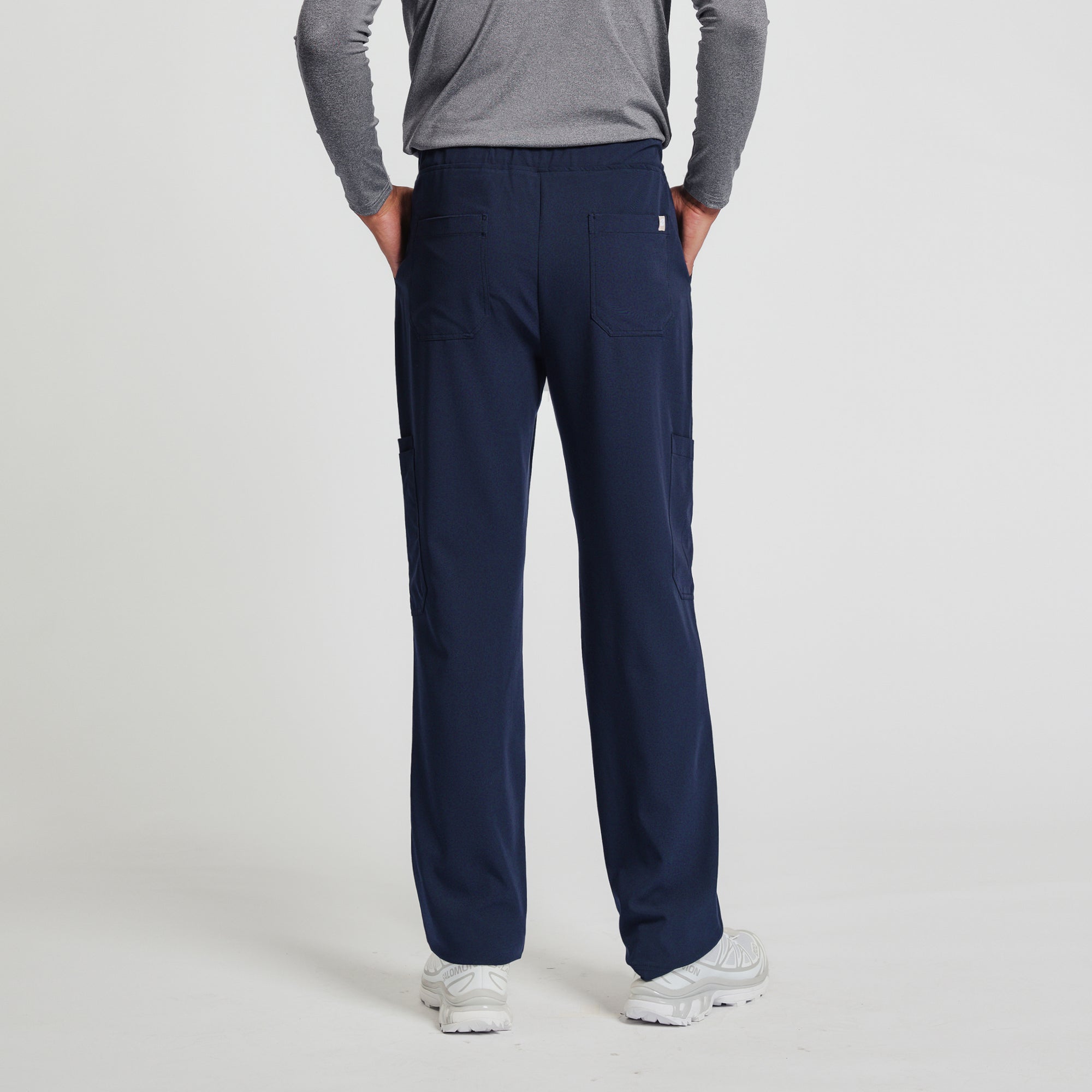 Image of Zenir | Men's Essential 8-Pocket Straight Scrub Pants - Navy