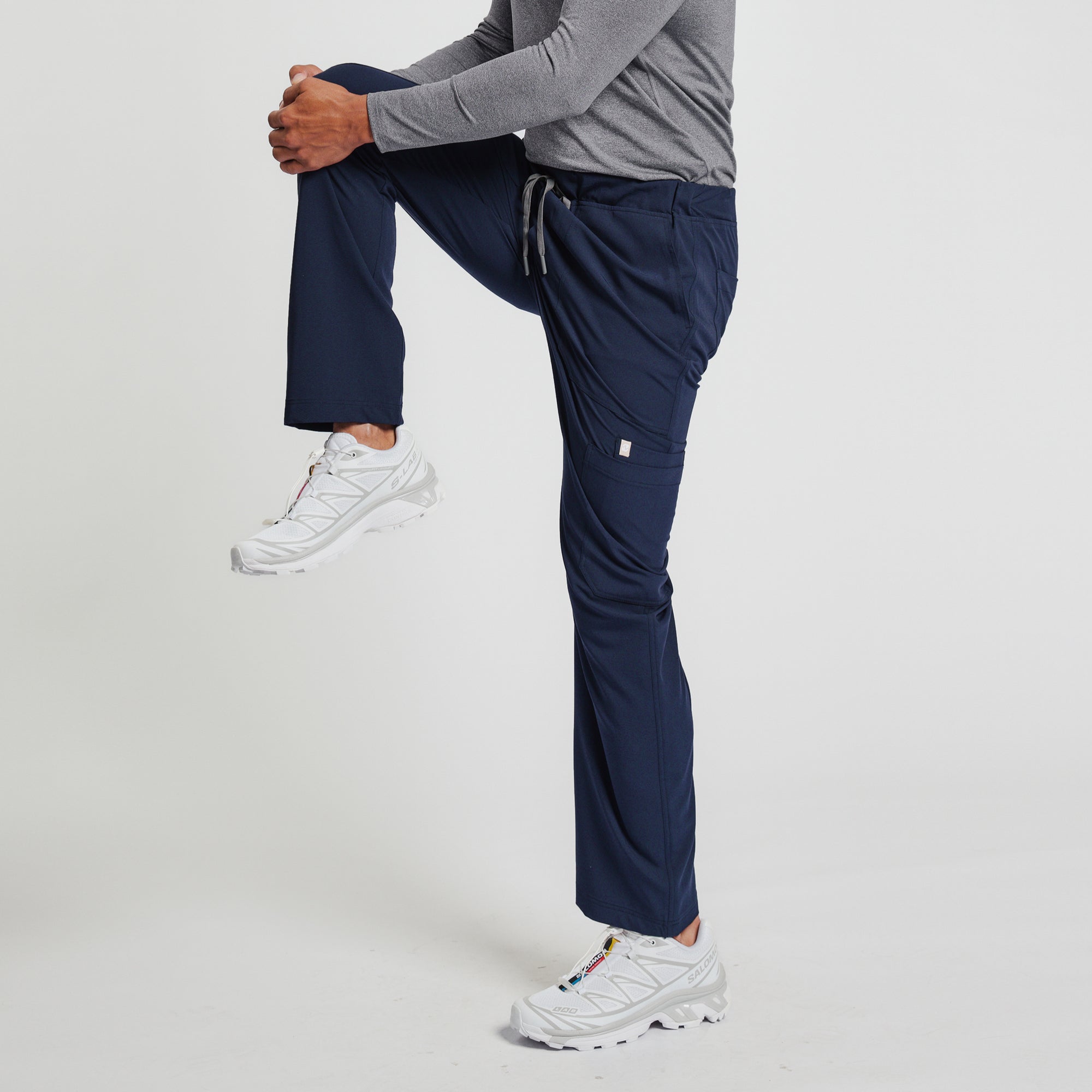 Image of Zenir | Men's Essential 8-Pocket Straight Scrub Pants - Navy