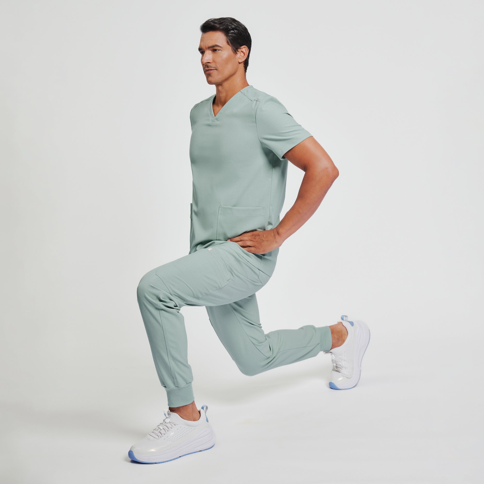 Image of Zenir | Men's VersaPocket Scrub Top - Sage Green
