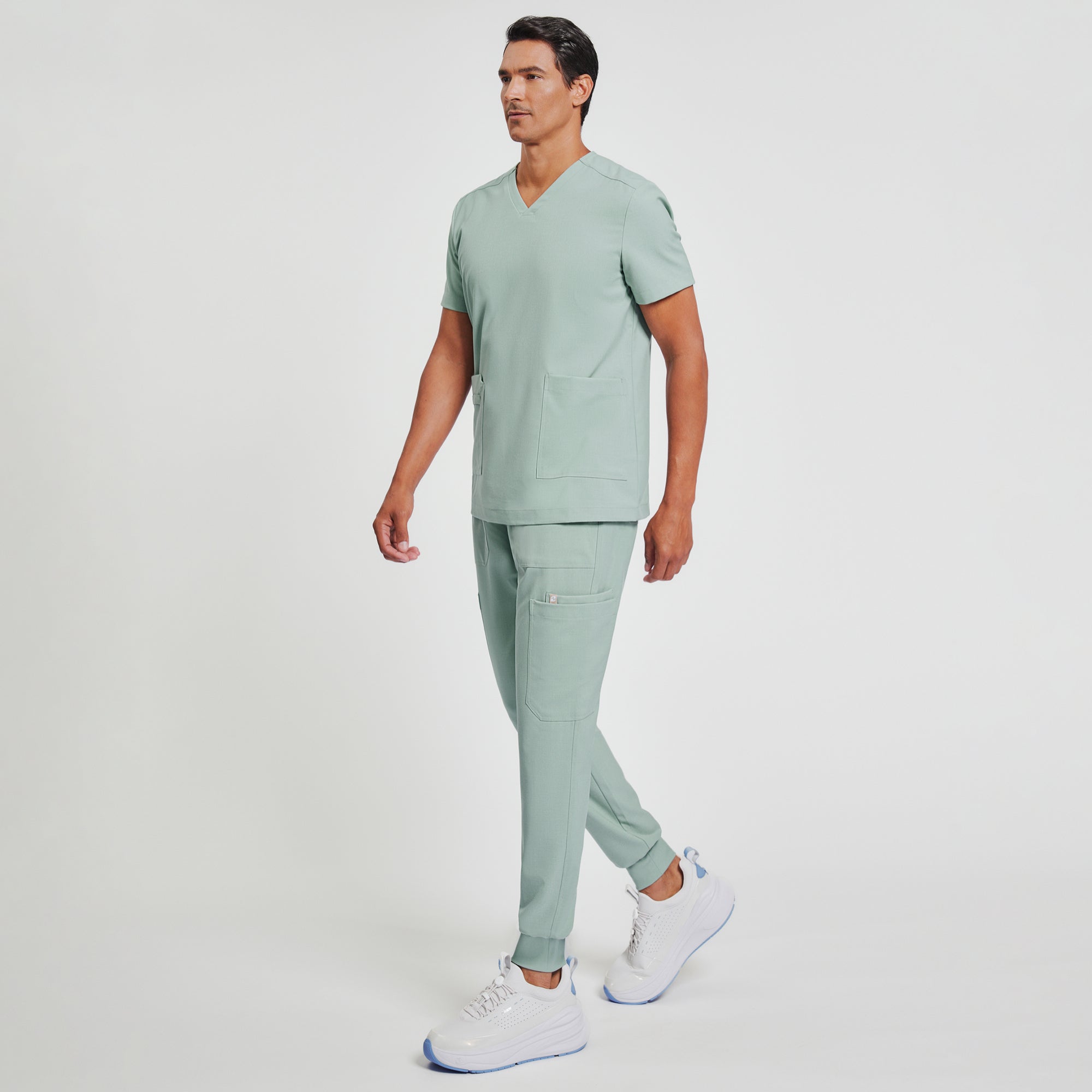 Image of Zenir | Men's VersaPocket Scrub Top - Sage Green