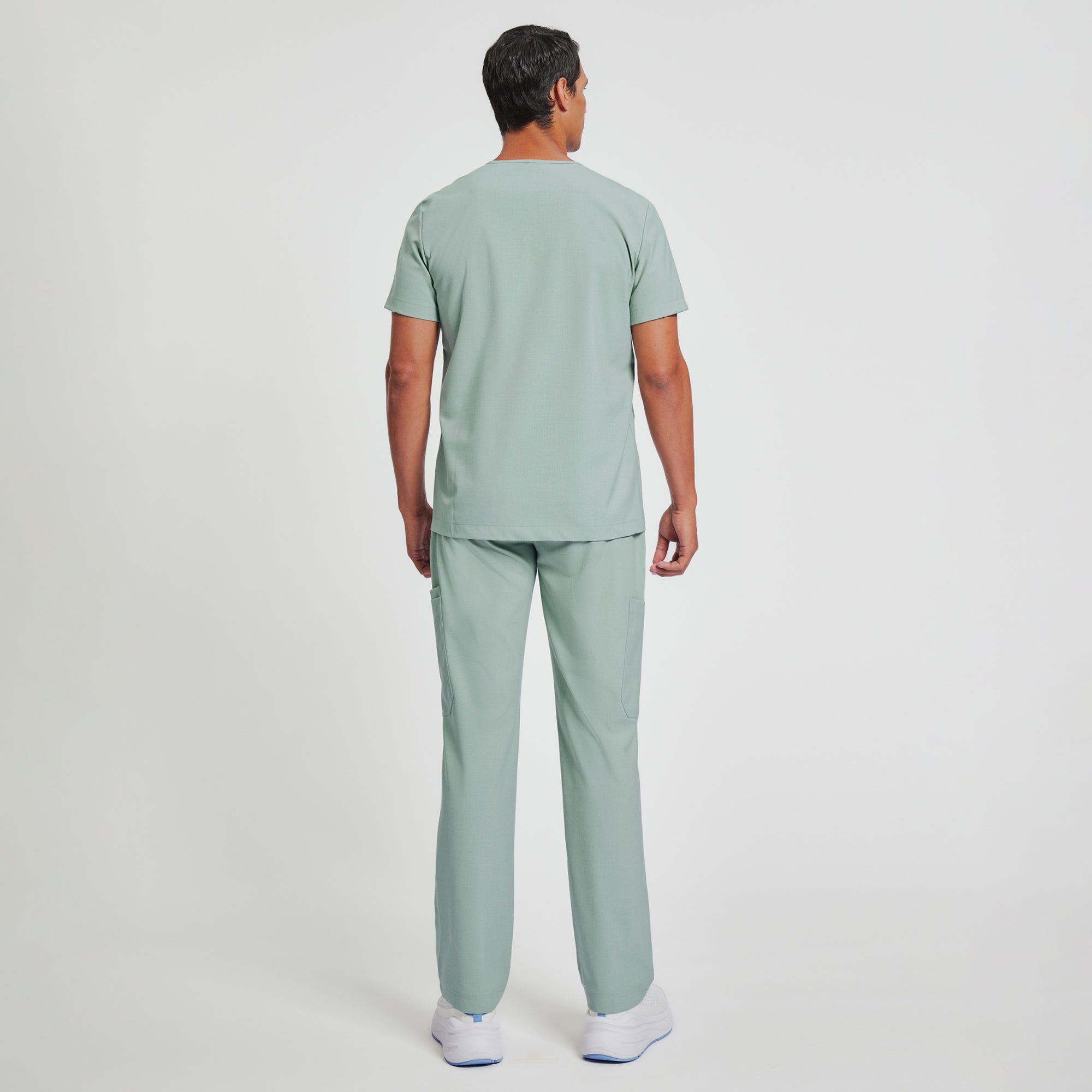 Image of Zenir | Men's Essential 8-Pocket Straight Scrub Pants - Sage Green
