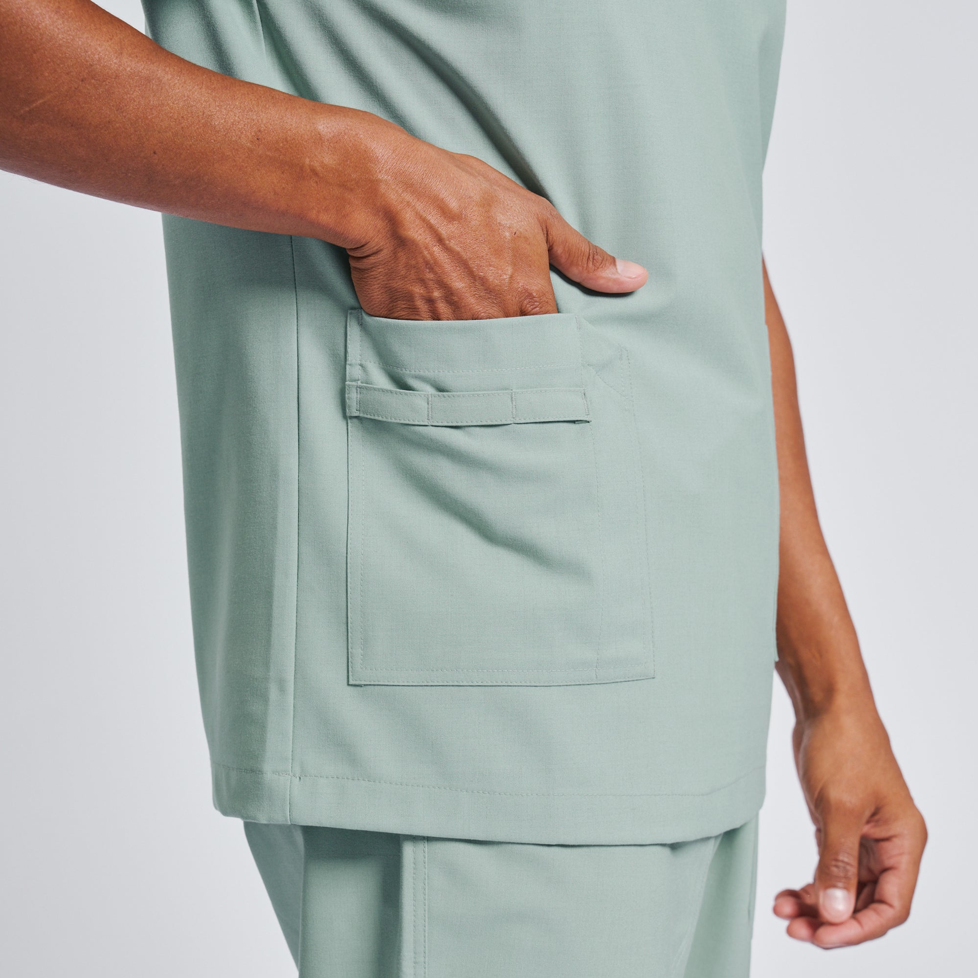 Image of Zenir | Men's VersaPocket Scrub Top - Sage Green
