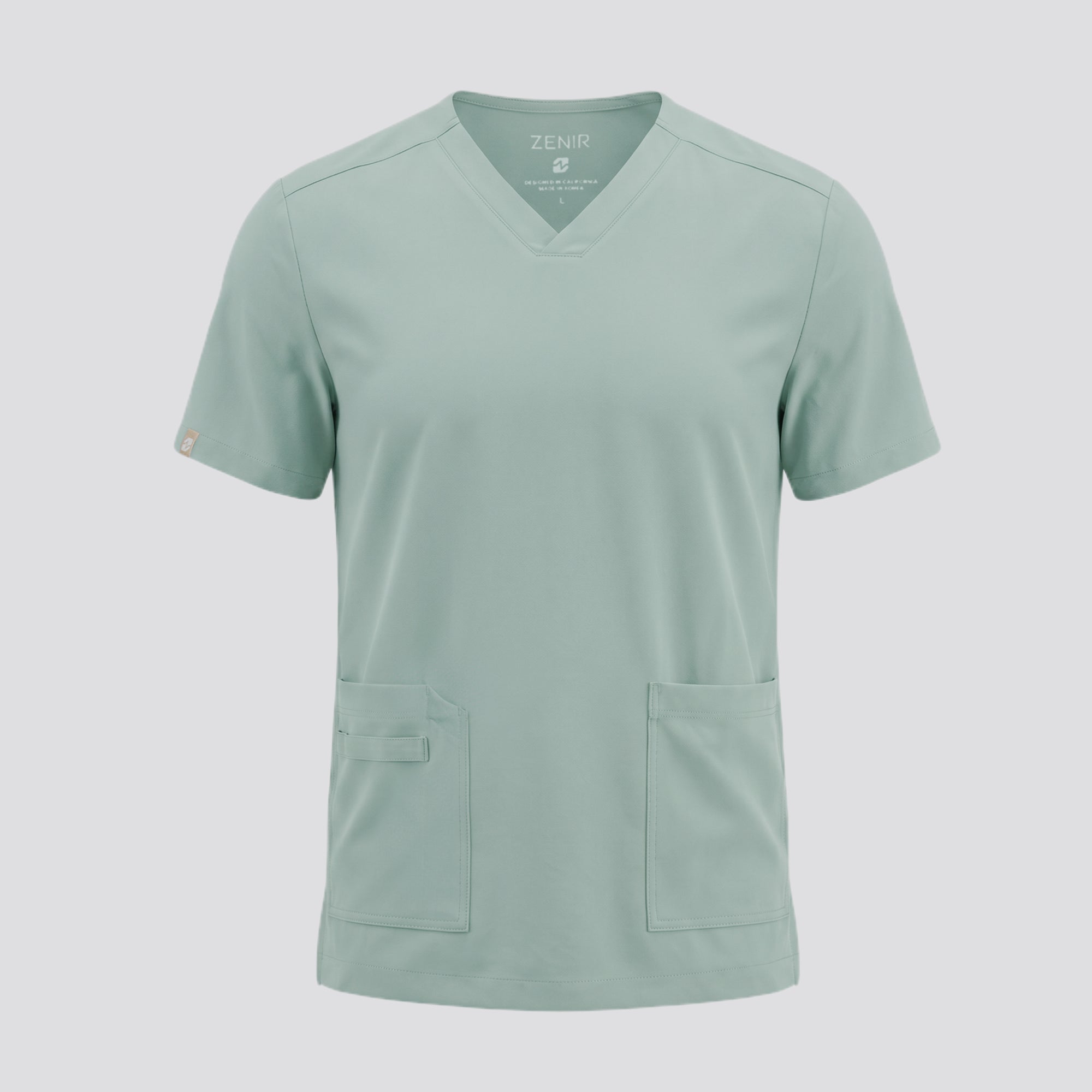 Image of Zenir | Men's VersaPocket Scrub Top - Sage Green