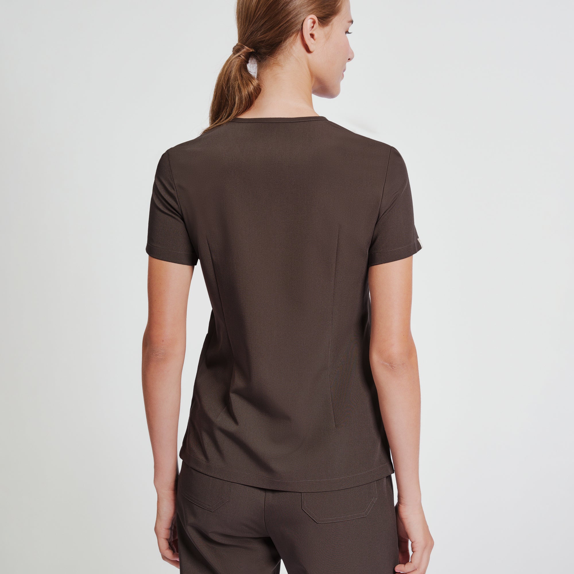 Image of Zenir | Women's VersaPocket Scrub Top - Brown