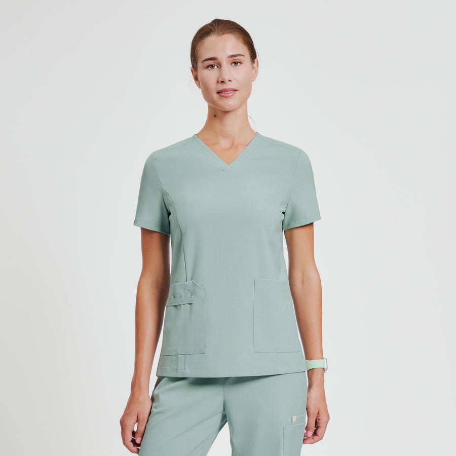 Zenir | Women's VersaPocket Scrub Top - Sage Green