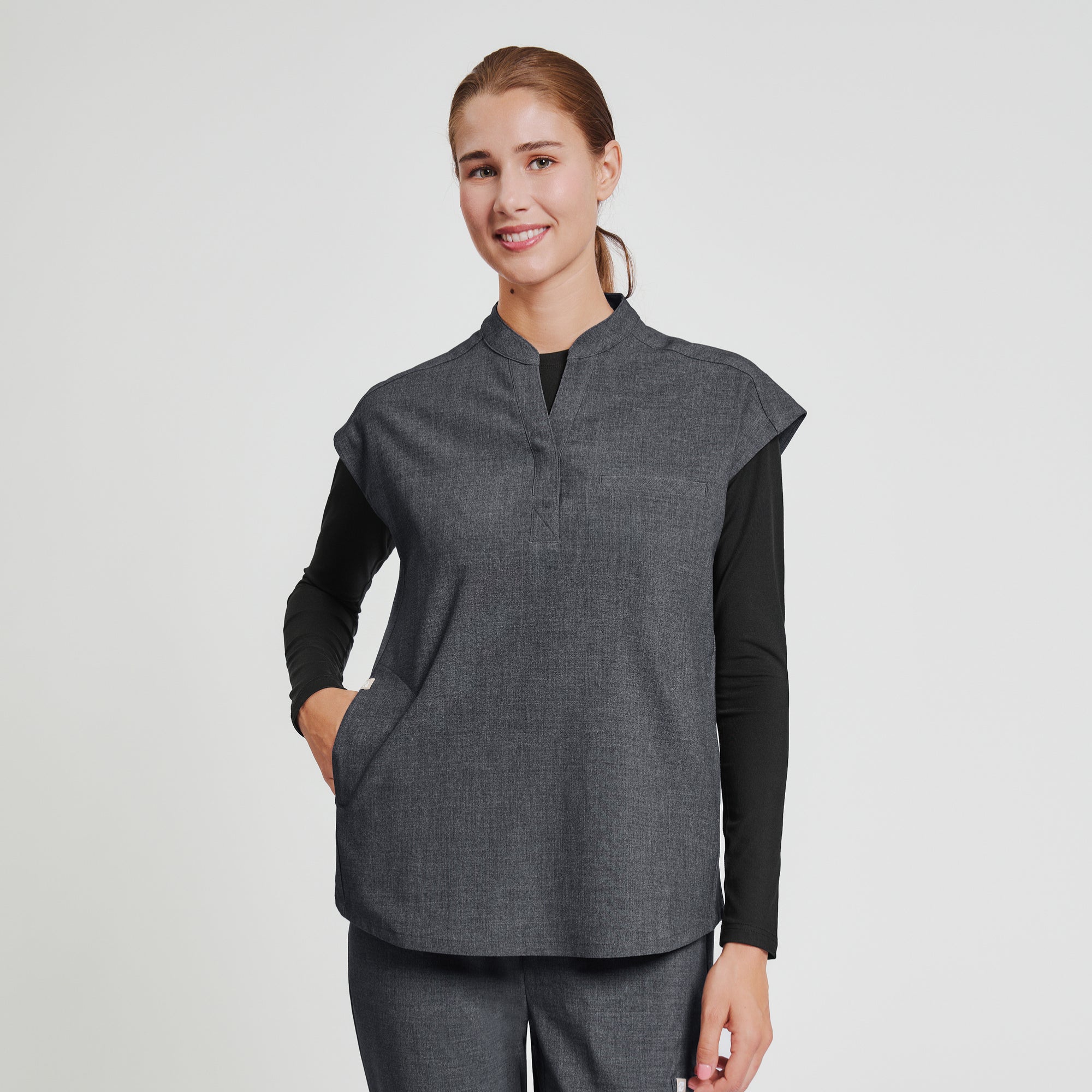 Image of Zenir | Women's Essential Underscrub Top - Black
