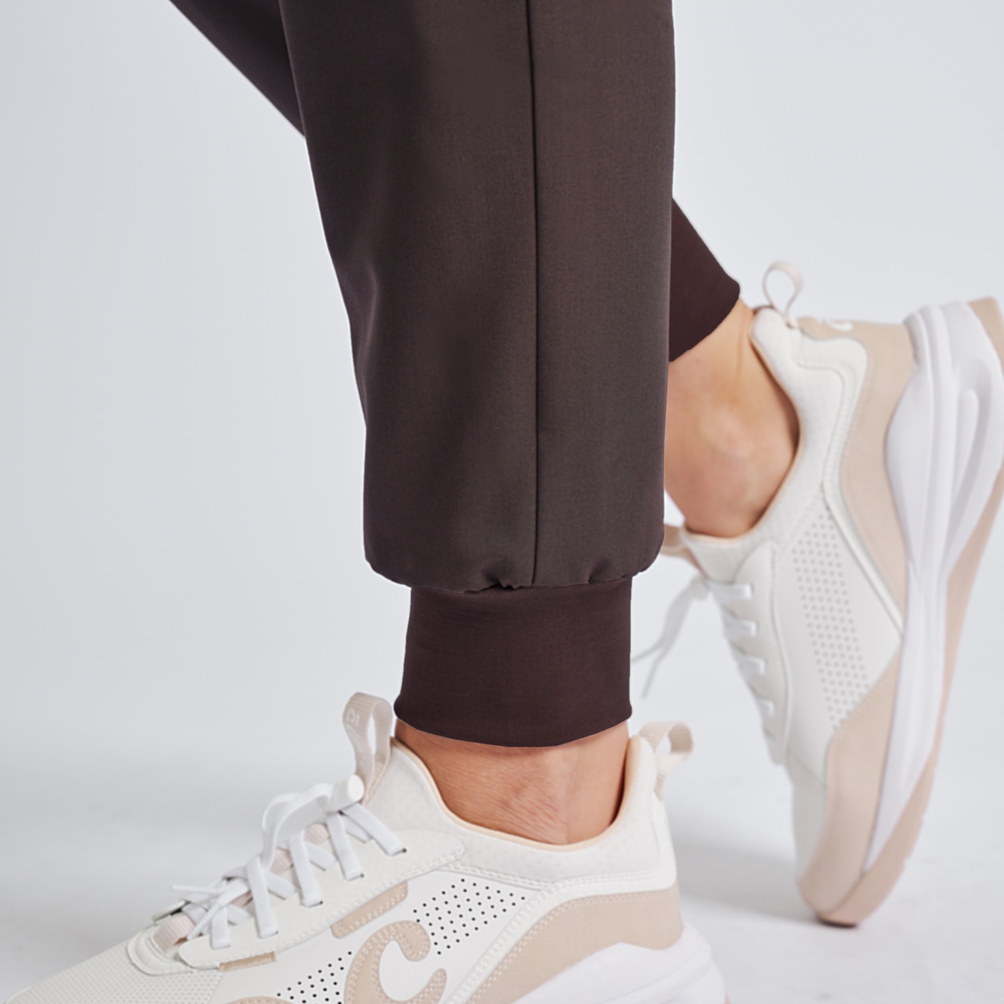 Image of Zenir | Women's Easy-Fit Jogger Scrub Pants - Brown