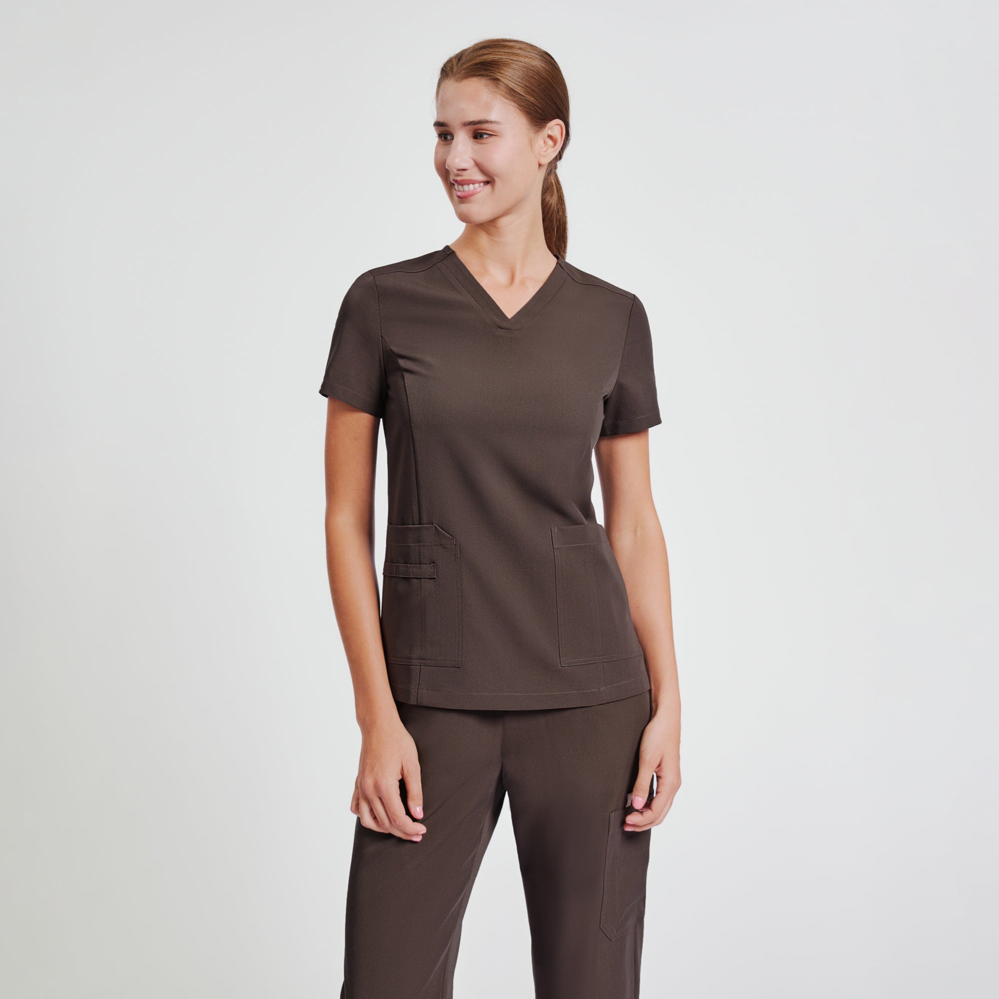 Image of Zenir | Women's Signature Straight Scrub Pants - Brown