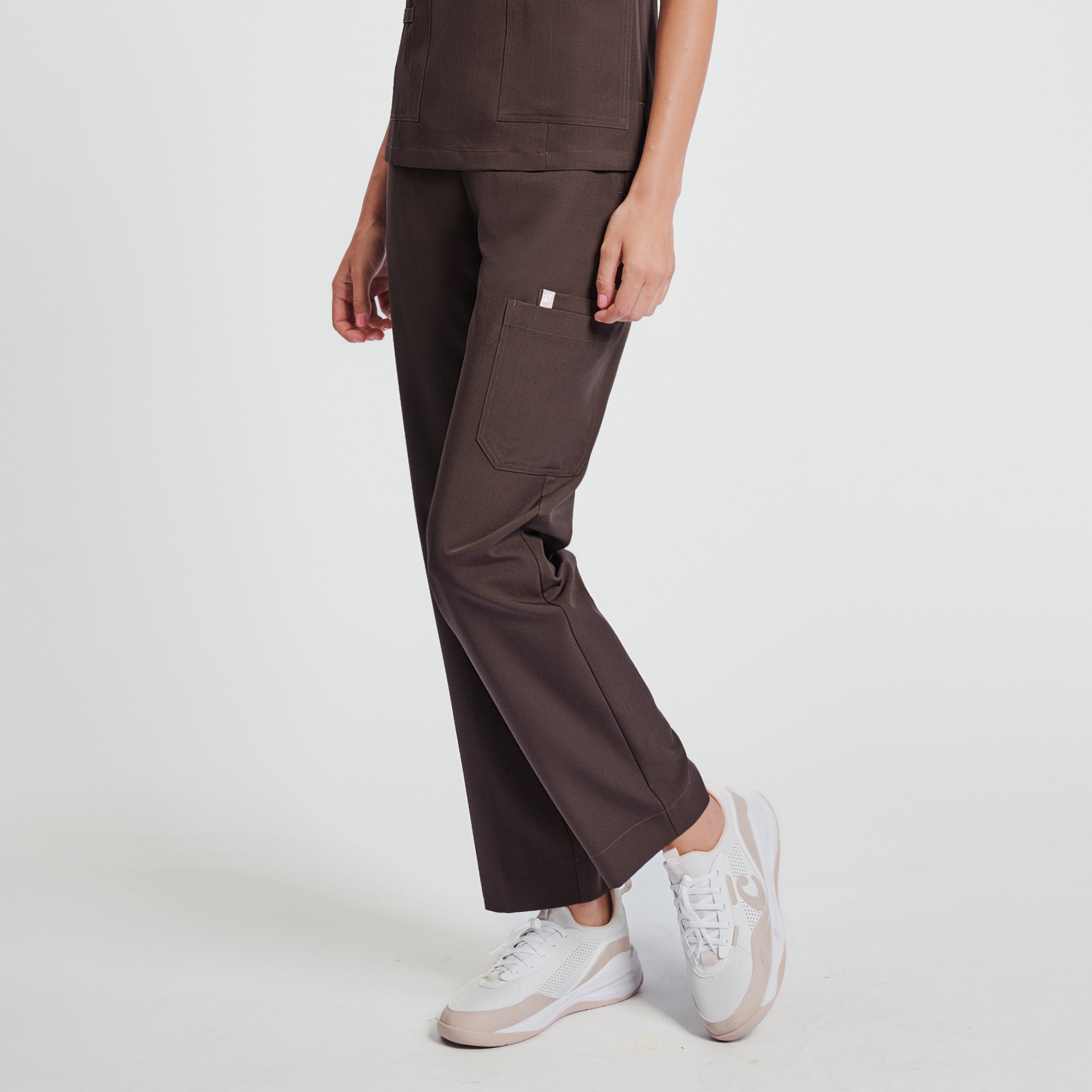 Image of Zenir | Women's Signature Straight Scrub Pants - Brown
