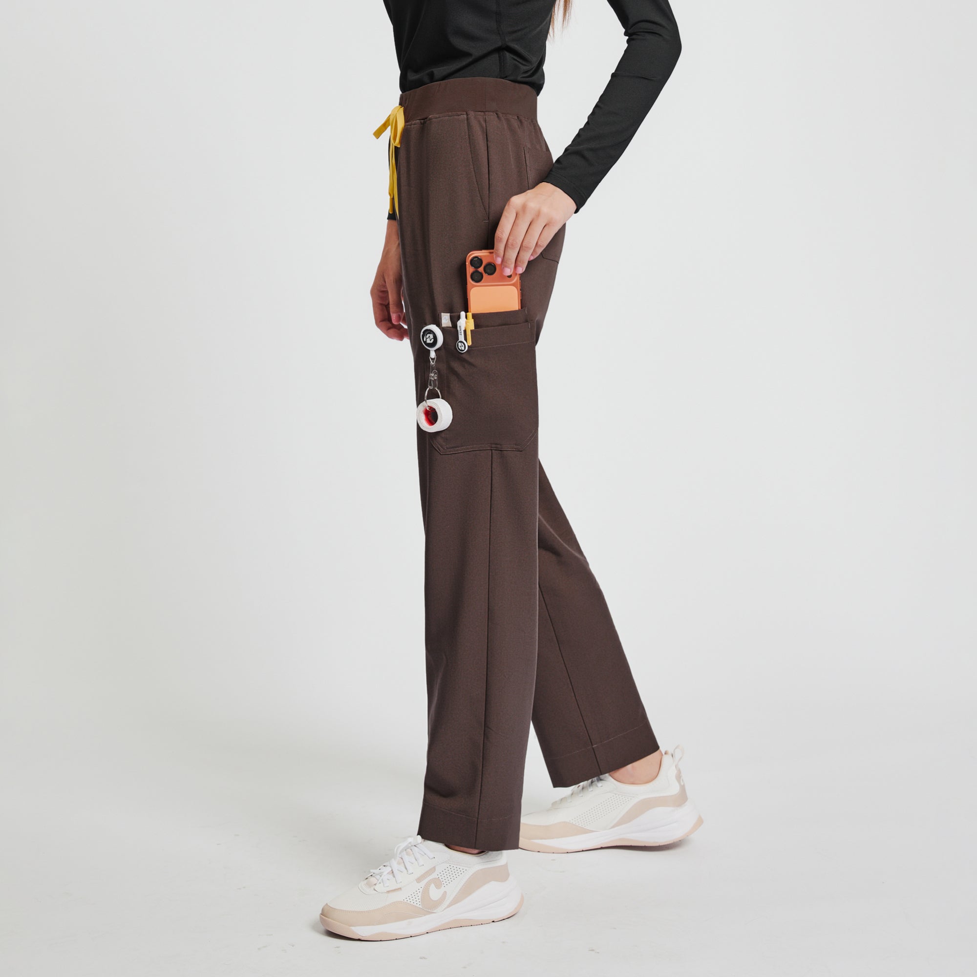 Image of Zenir | Women's Signature Straight Scrub Pants - Brown