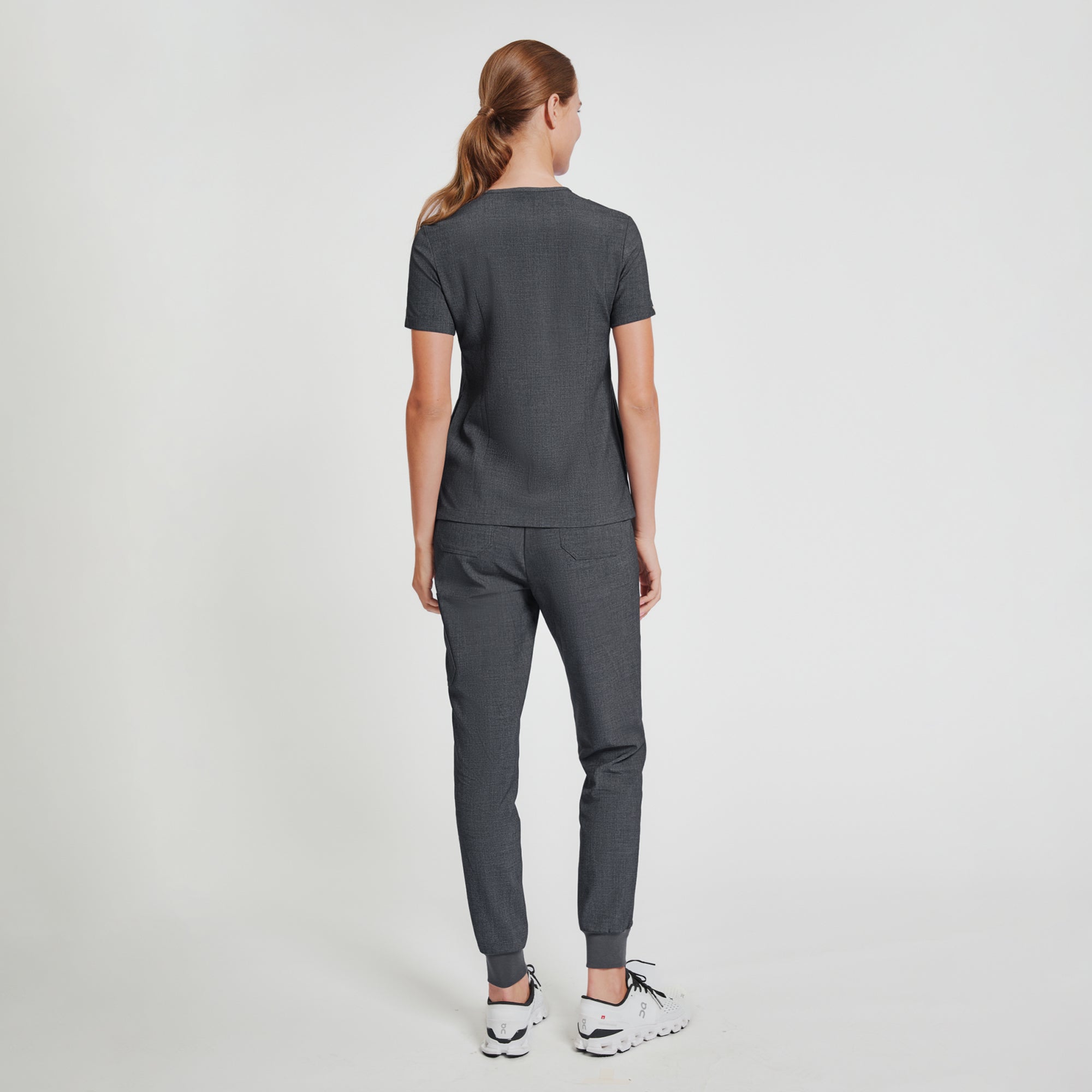 Image of Zenir | Women's Core 3 Pocket Scrub Top - Charcoal Gray