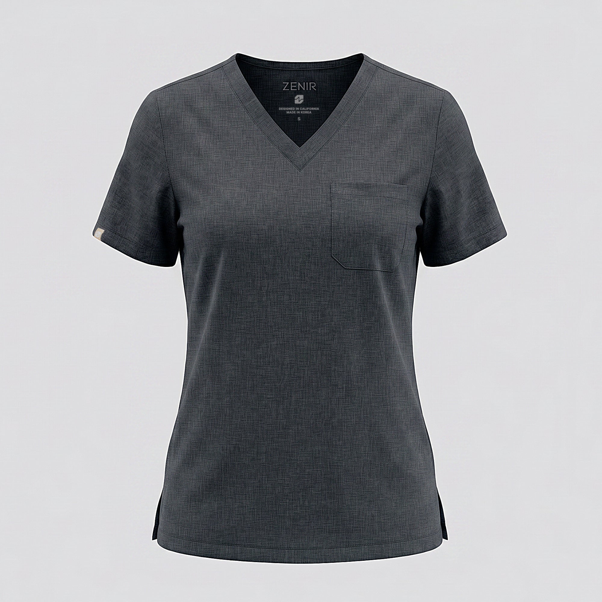 Image of Zenir | Women's Core 3 Pocket Scrub Top - Charcoal Gray