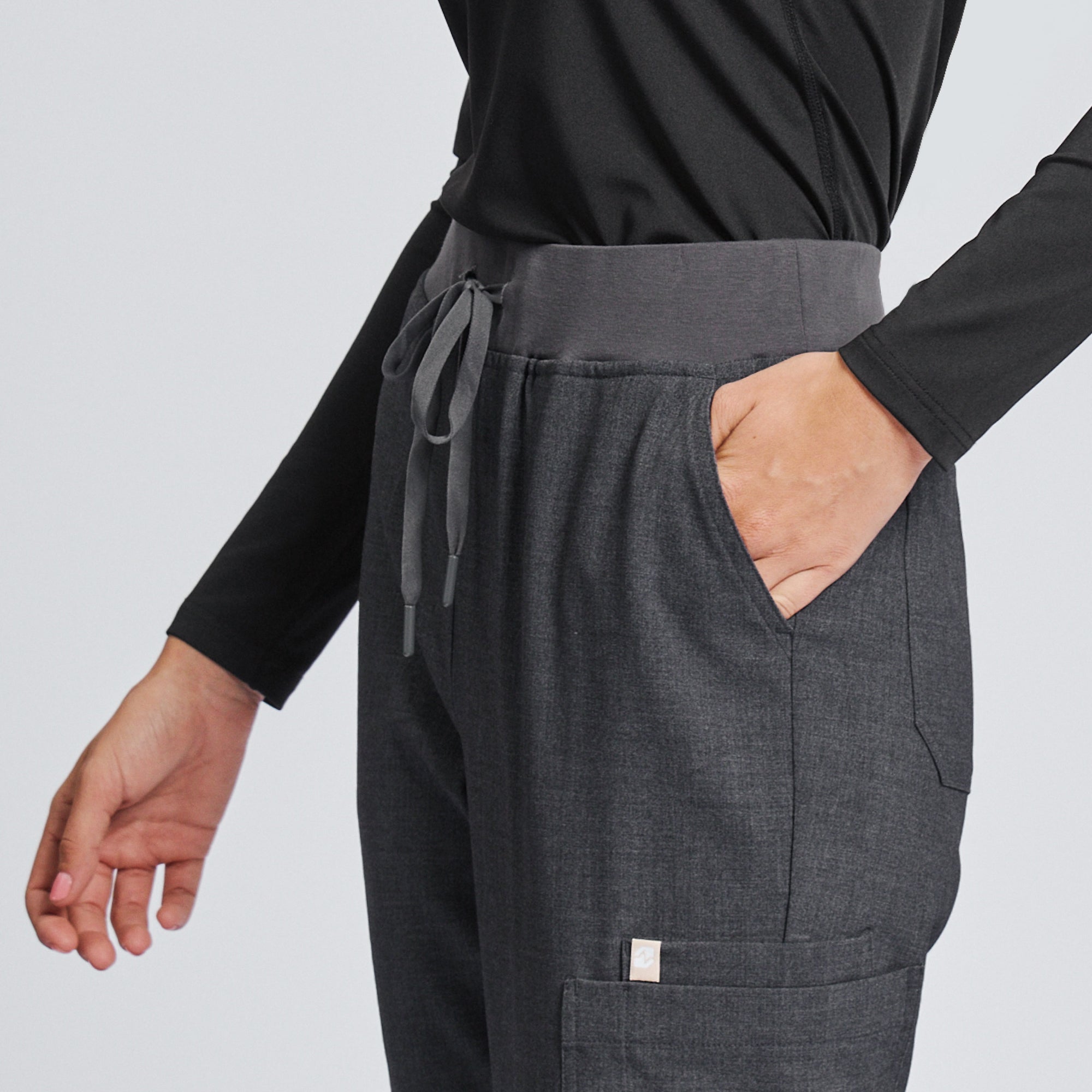 Image of Zenir | Women's Easy-Fit Jogger Scrub Pants - Charcoal Gray