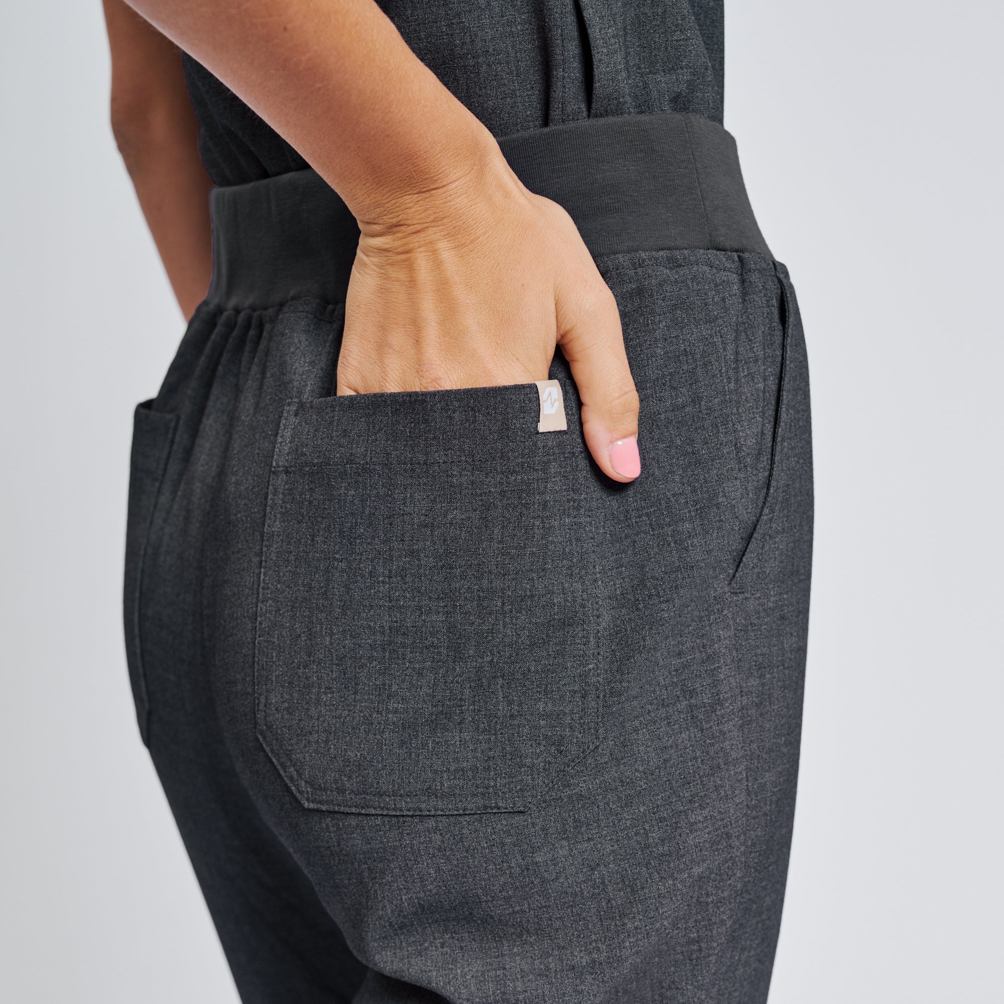 Image of Zenir | Women's Easy-Fit Jogger Scrub Pants - Charcoal Gray
