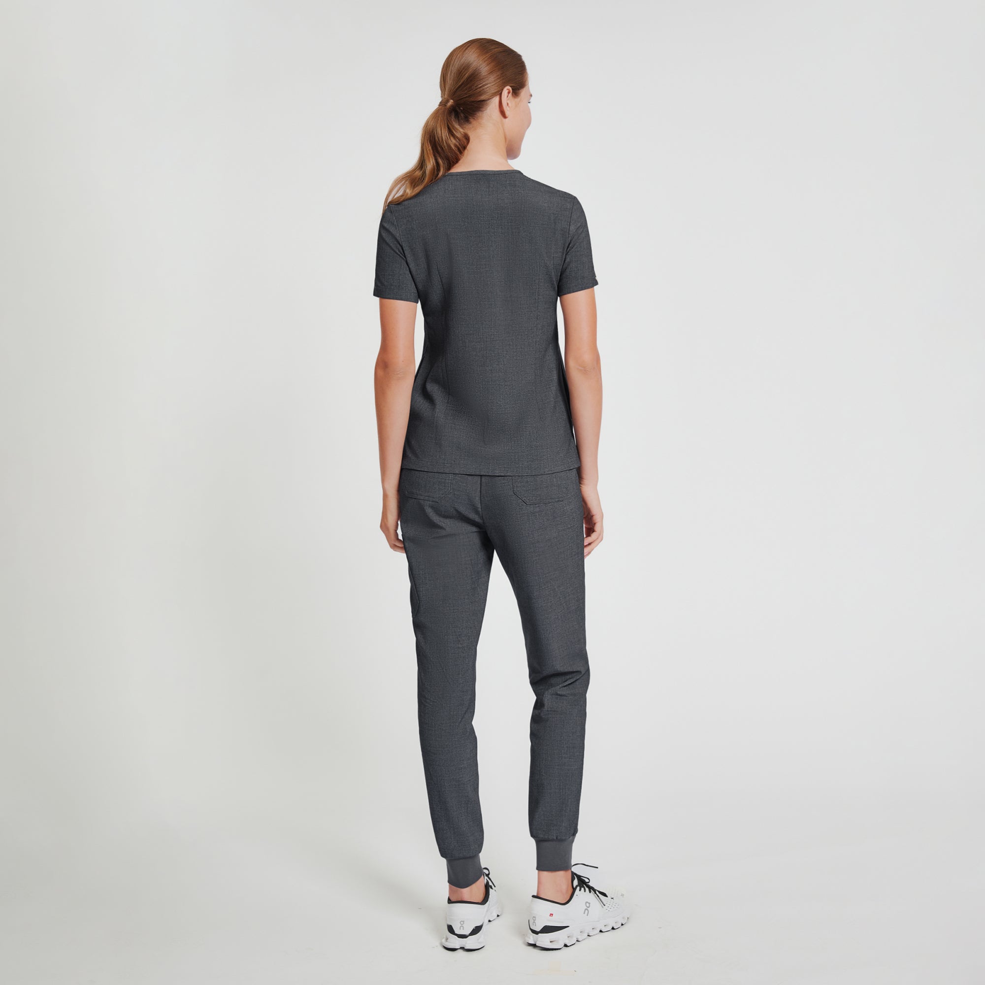 Image of Zenir | Women's Easy-Fit Jogger Scrub Pants - Charcoal Gray