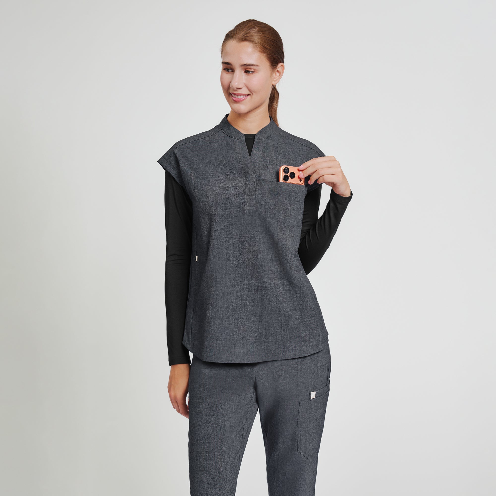 Image of Zenir | Women's Easy-Fit Jogger Scrub Pants - Charcoal Gray