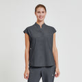 Zenir | Women's Mandarin Collar Scrub Top - Charcoal Gray