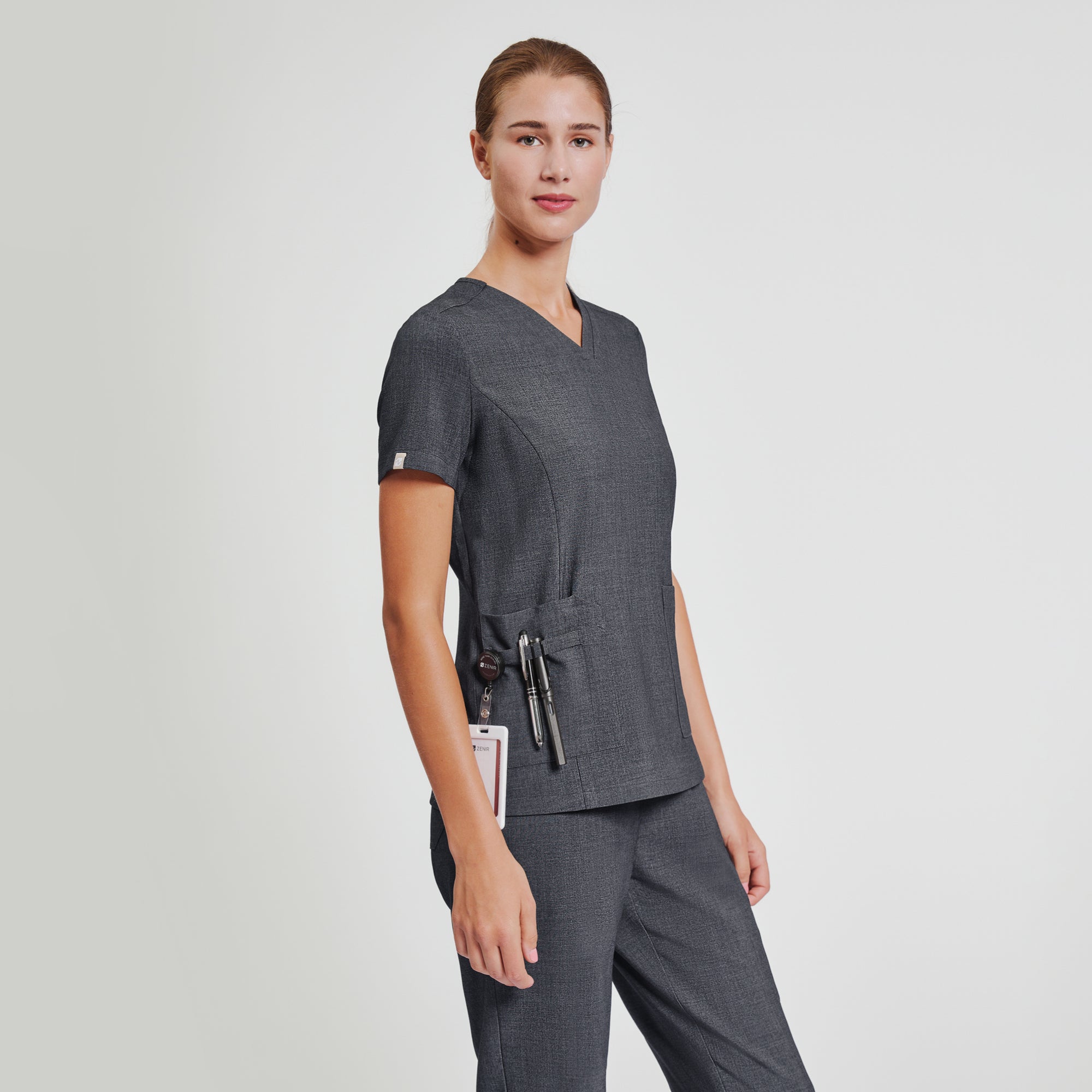 Image of Zenir | Women's Signature Straight Scrub Pants - Charcoal Gray
