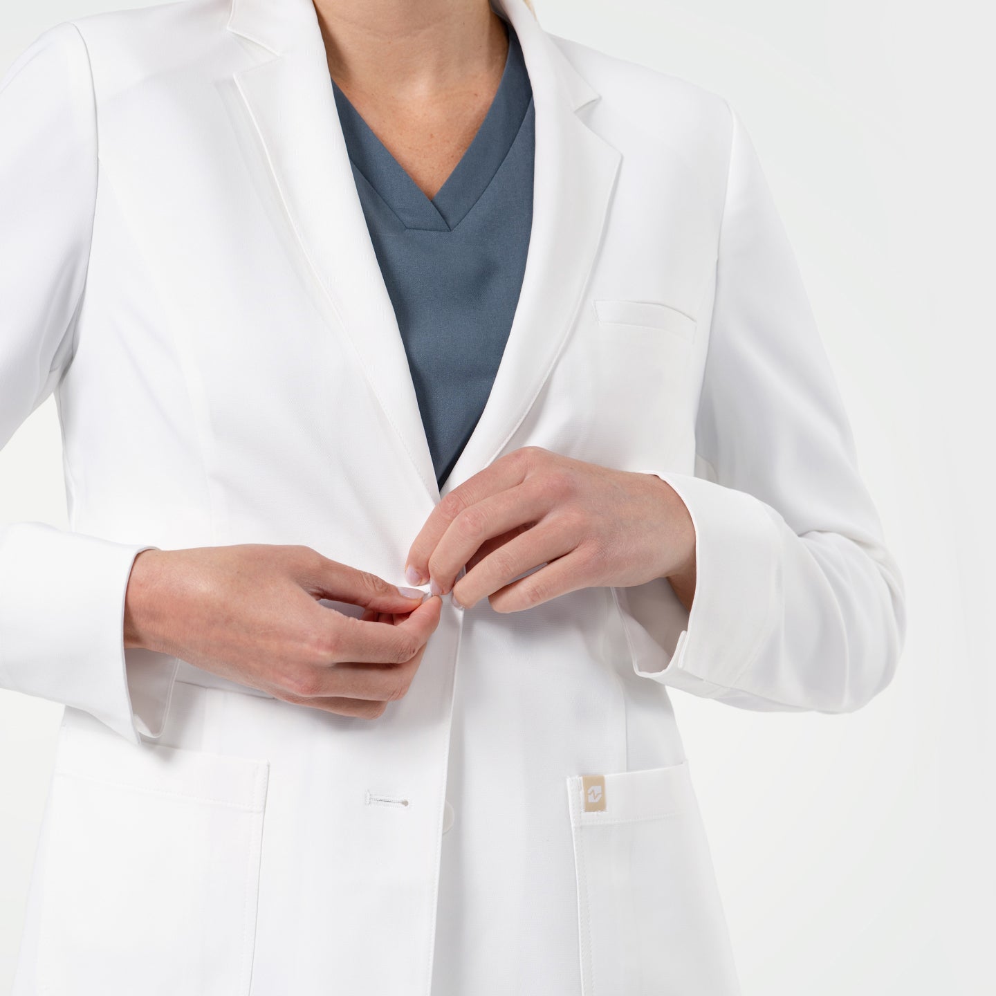 Image of Zenir |  Women's Nuevo Short Lab Coat LCW-104 - White