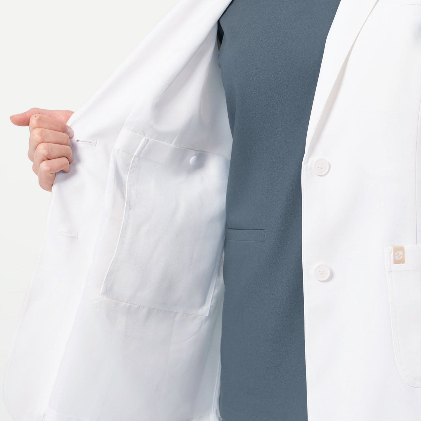 Image of Zenir |  Women's Nuevo Short Lab Coat LCW-104 - White