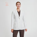 Zenir | Structured Classic Short Lab Coat LCW-201 - Ivory White