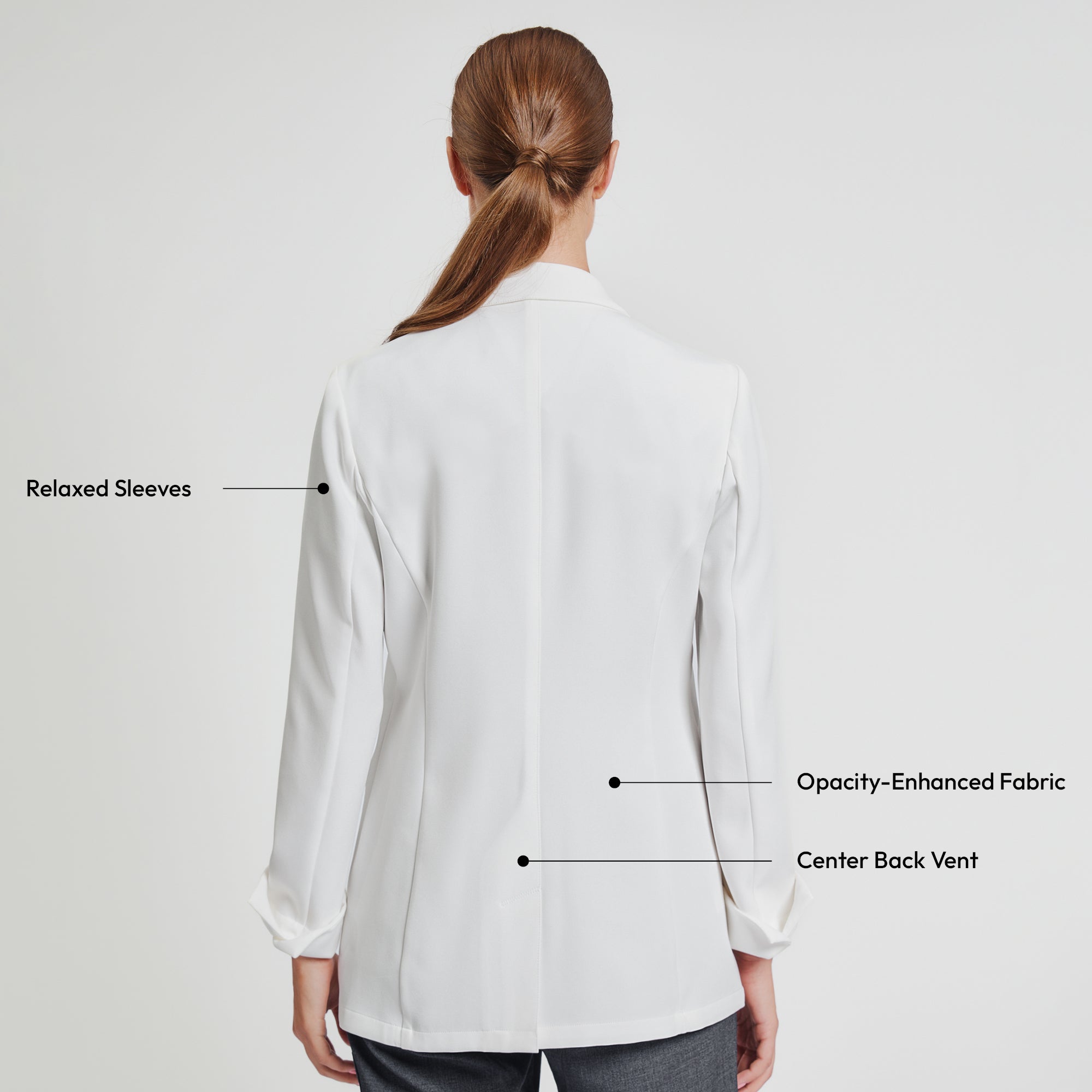 Image of Zenir | Structured Nuevo Short Lab Coat LCW-202 - Ivory White
