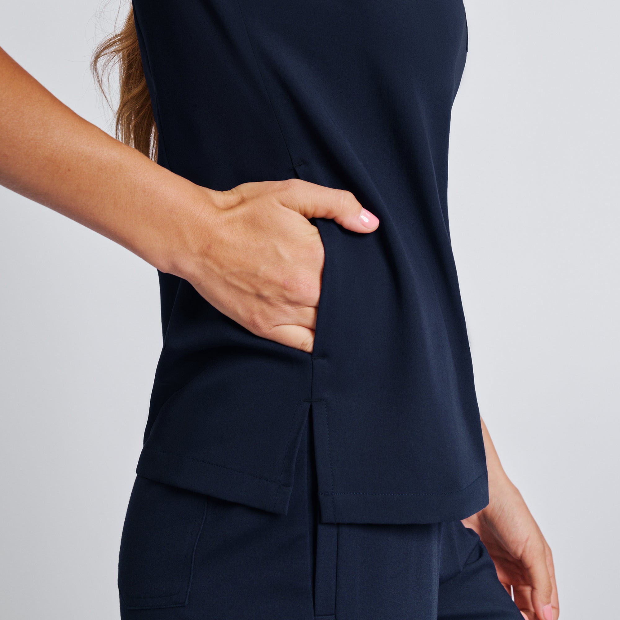 Image of Zenir | Women's Core 3 Pocket Scrub Top - Navy