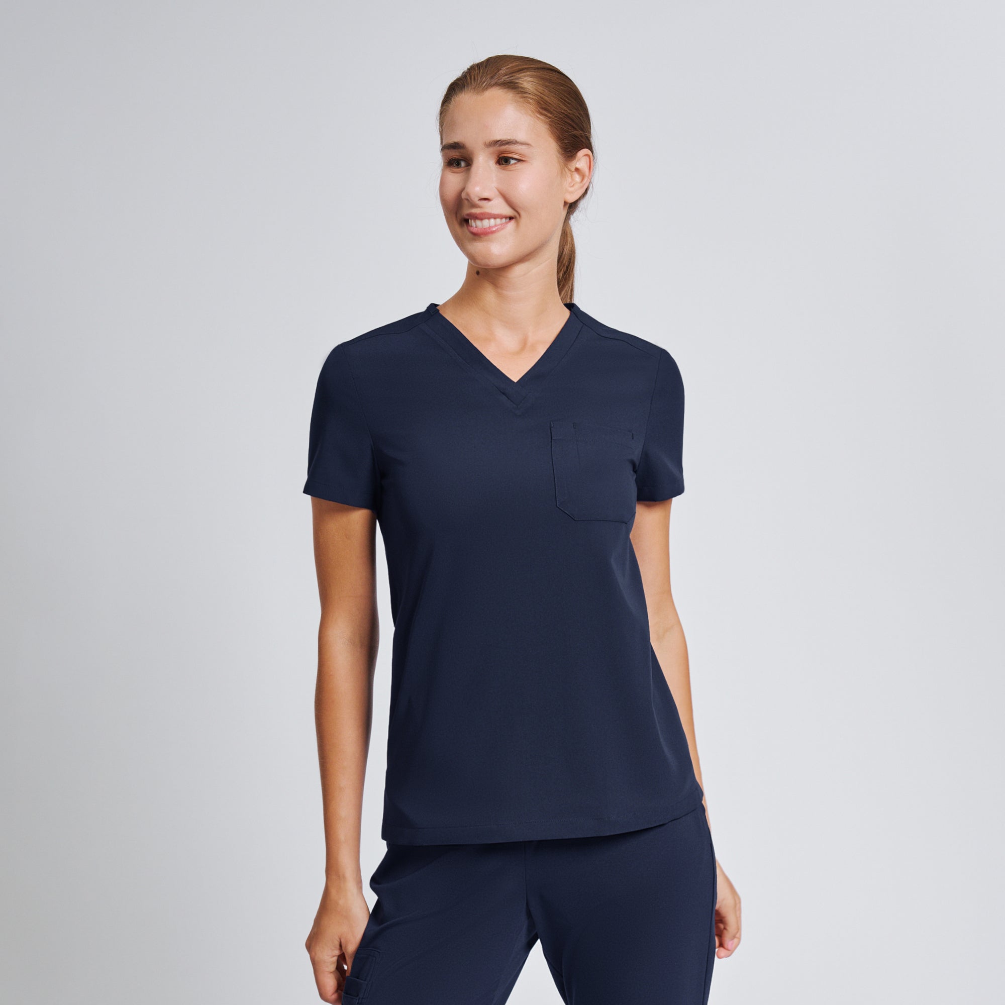 Image of Zenir | Women's Core 3 Pocket Scrub Top - Navy