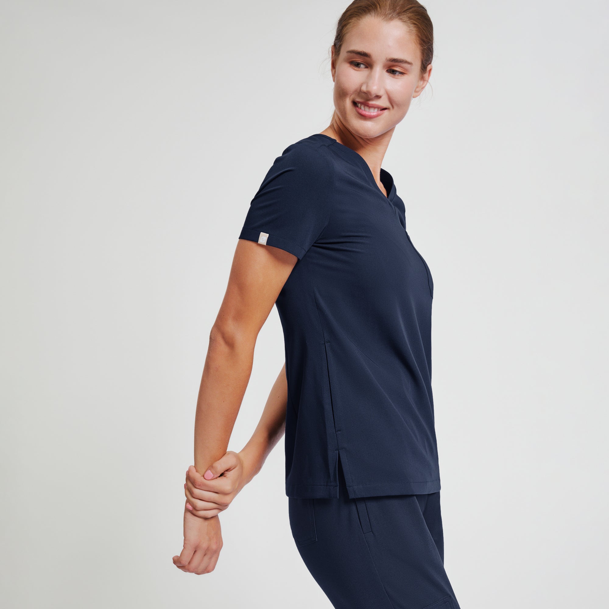Image of Zenir | Women's Core 3 Pocket Scrub Top - Navy