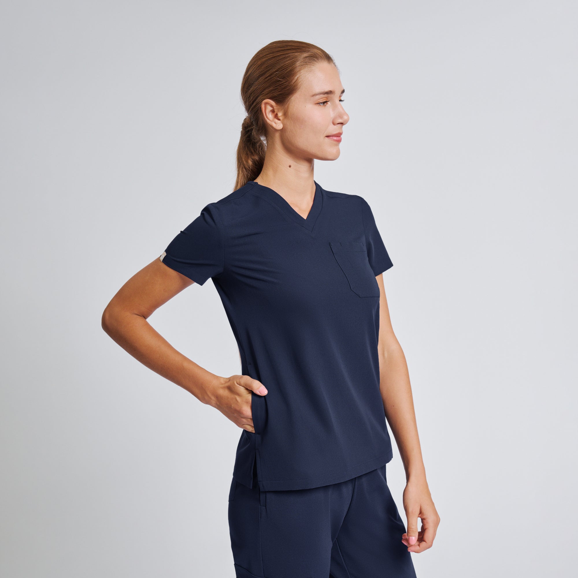 Image of Zenir | Women's Core 3 Pocket Scrub Top - Navy