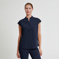 Zenir | Women's Mandarin Collar Scrub Top - Navy