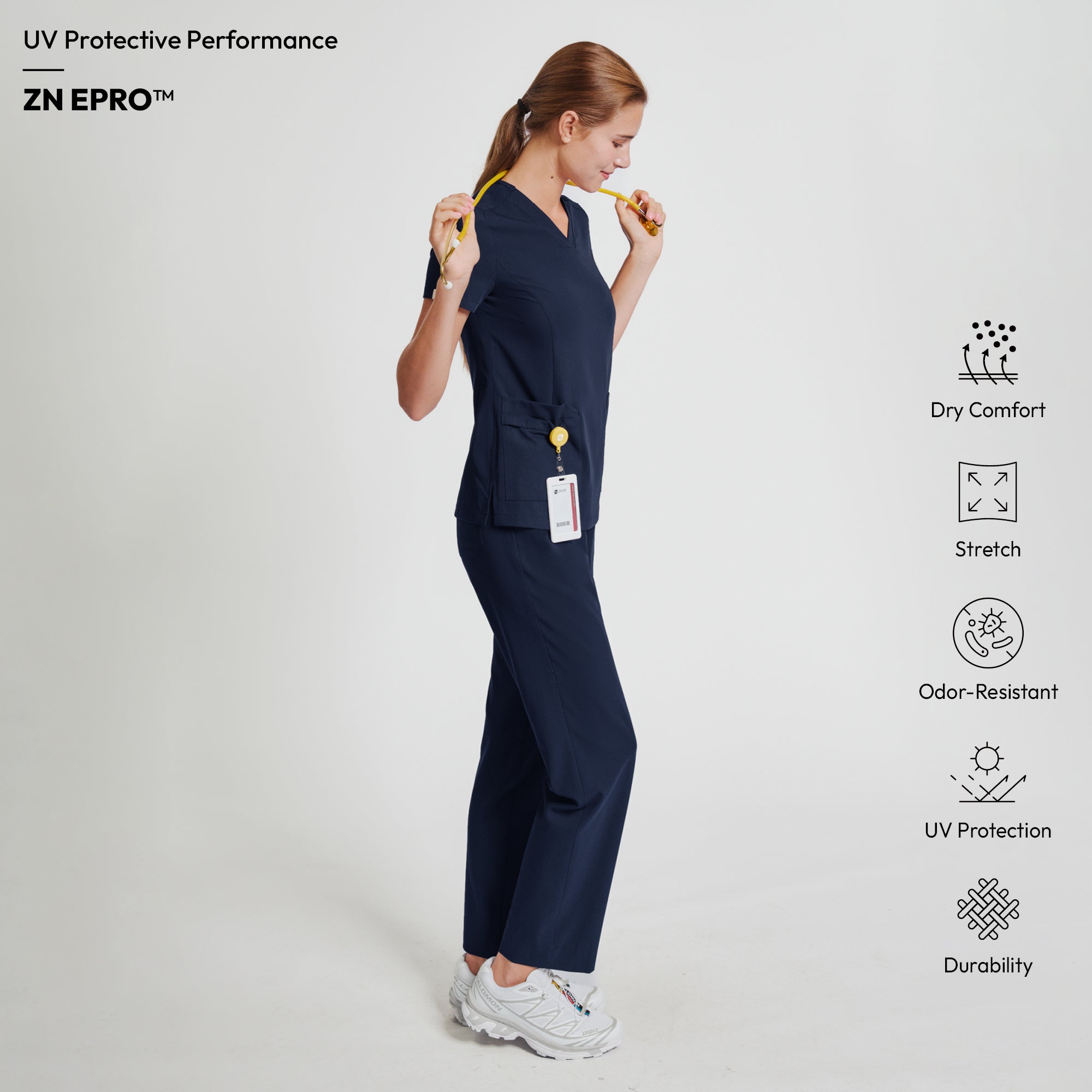 Image of Zenir | Women's Signature Straight Scrub Pants - Navy
