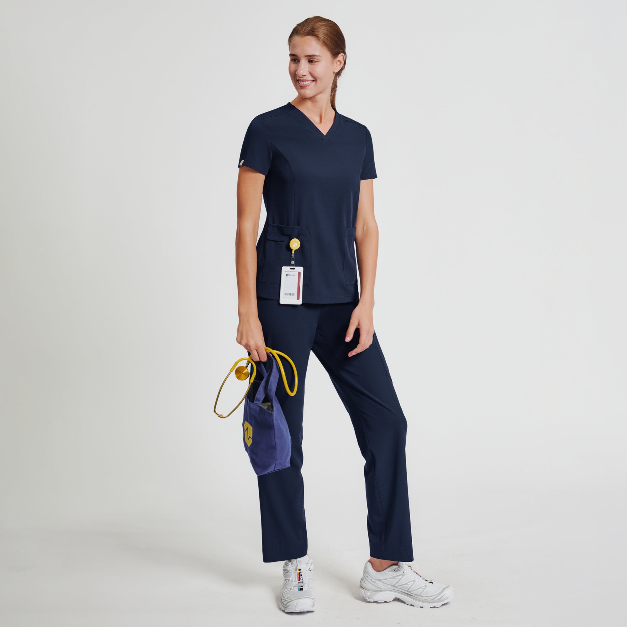 Image of Zenir | Women's Signature Straight Scrub Pants - Navy