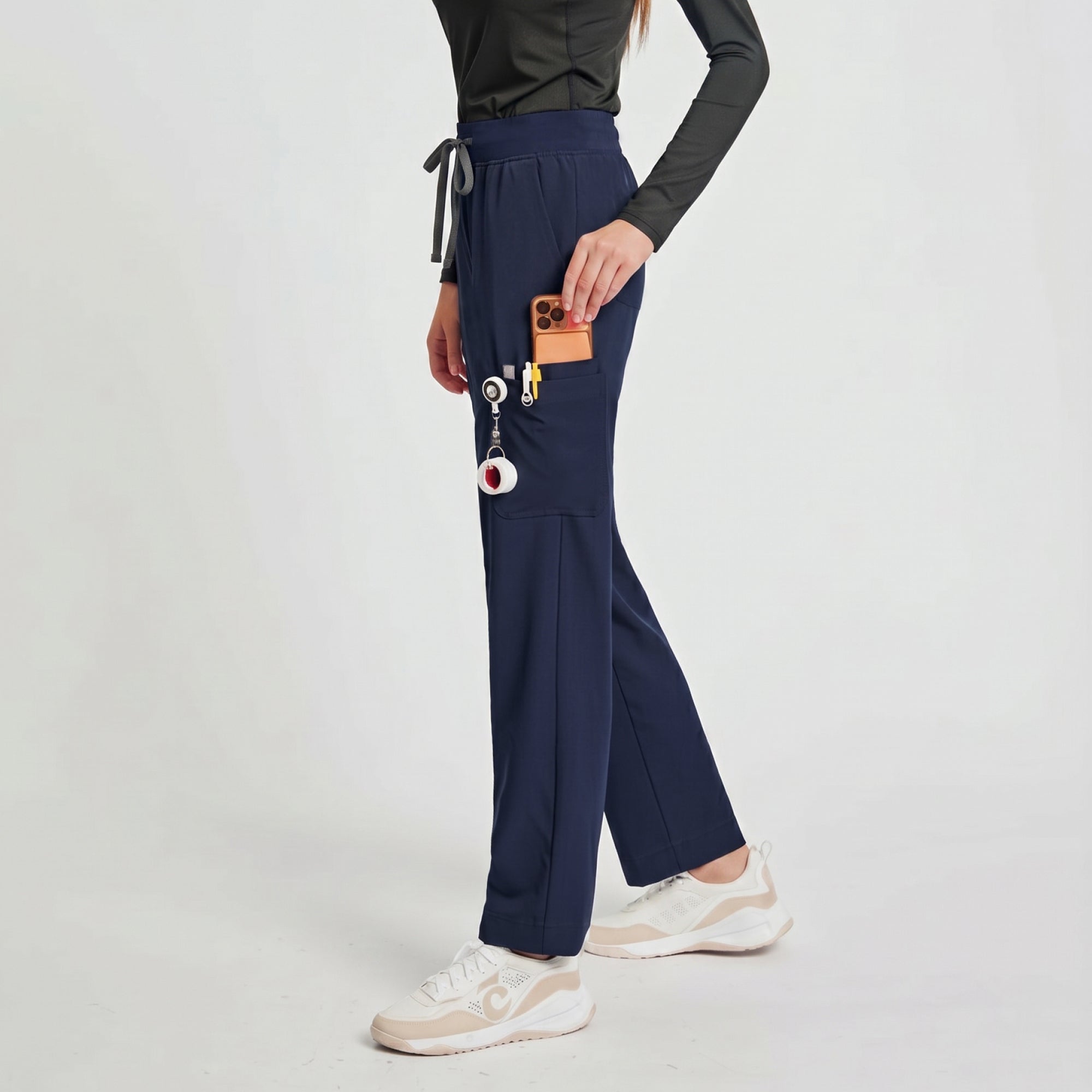Image of Zenir | Women's Signature Straight Scrub Pants - Navy