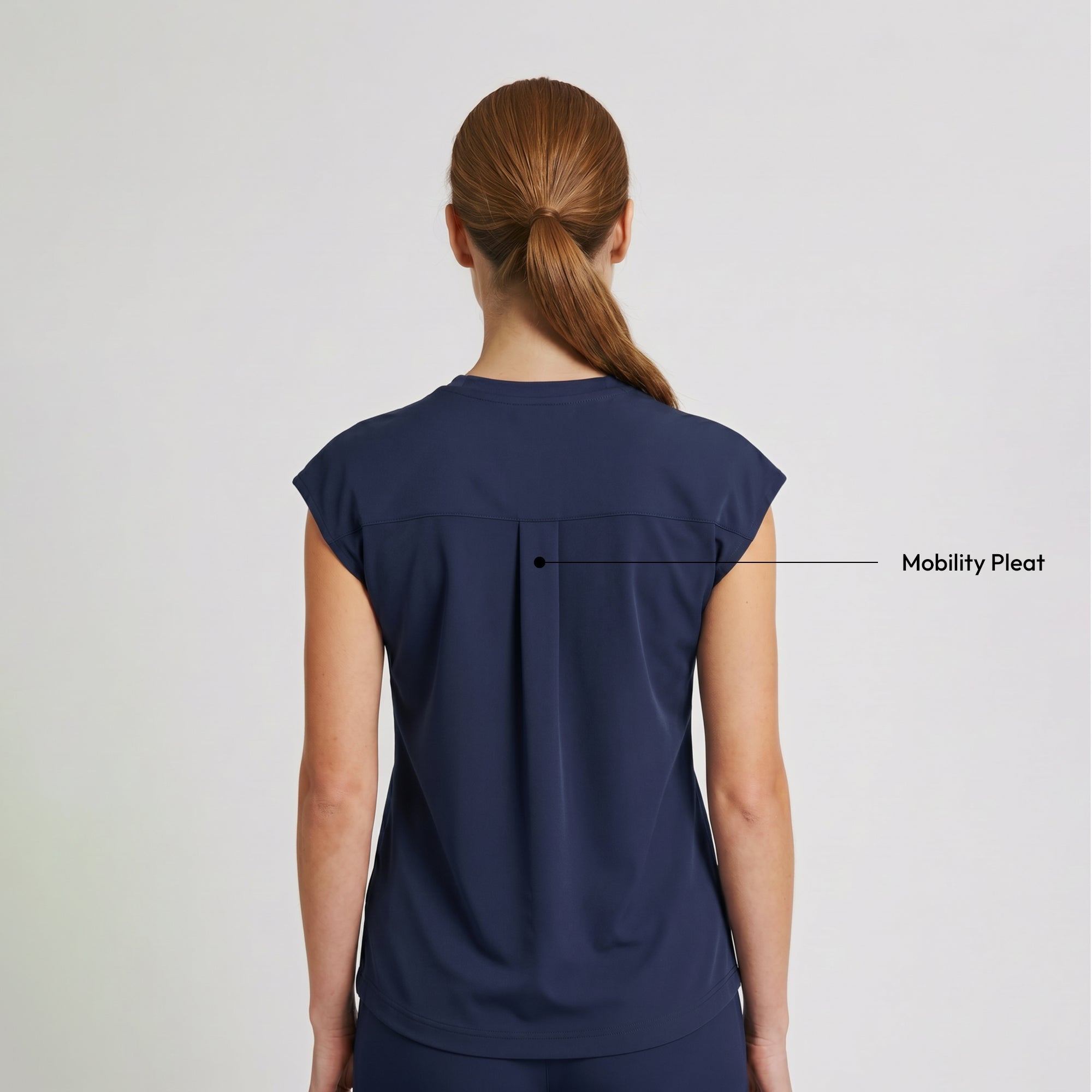 Image of Zenir | Women's Soft Stretch Crewneck Scrub Top - Navy