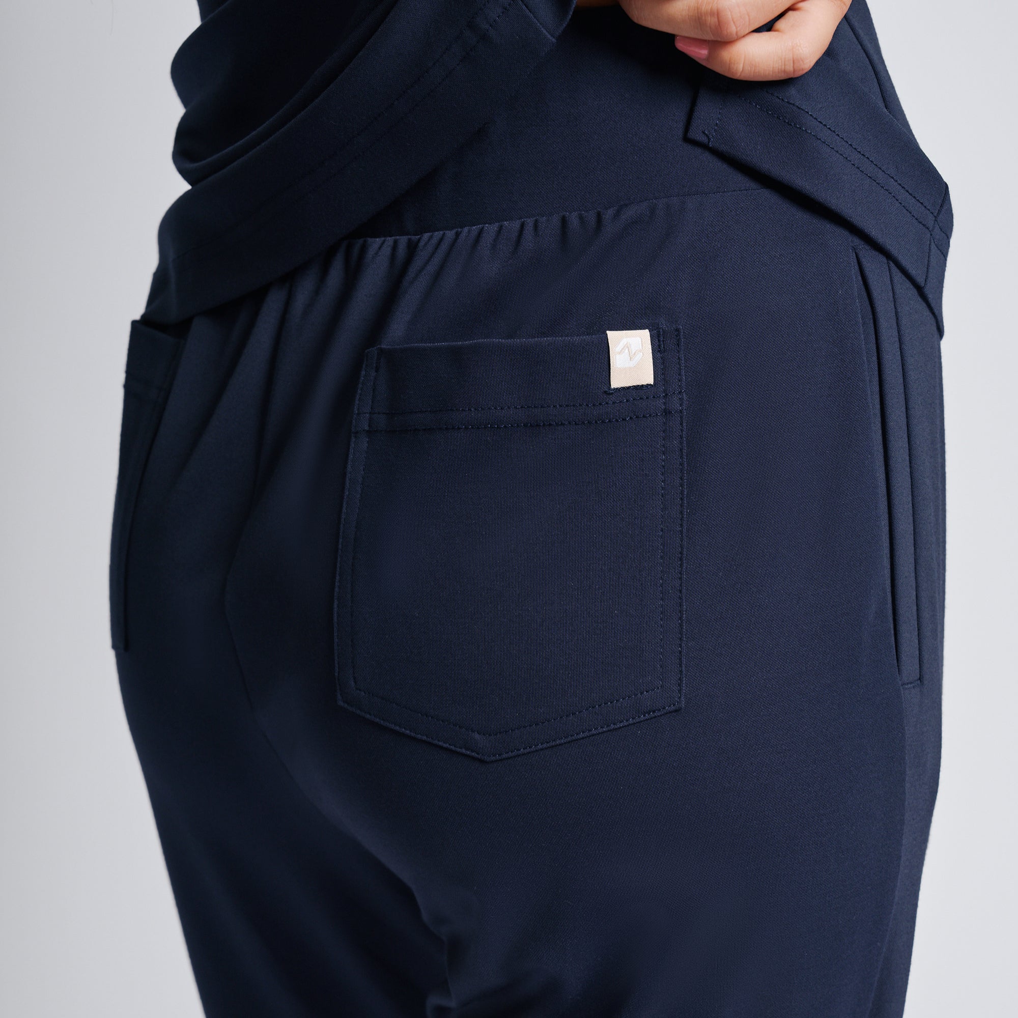Image of Zenir | Women's Soft Stretch High Waisted Flare Scrub Pants - Navy