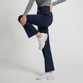 Zenir | Women's Soft Stretch High Waisted Flare Scrub Pants - Navy