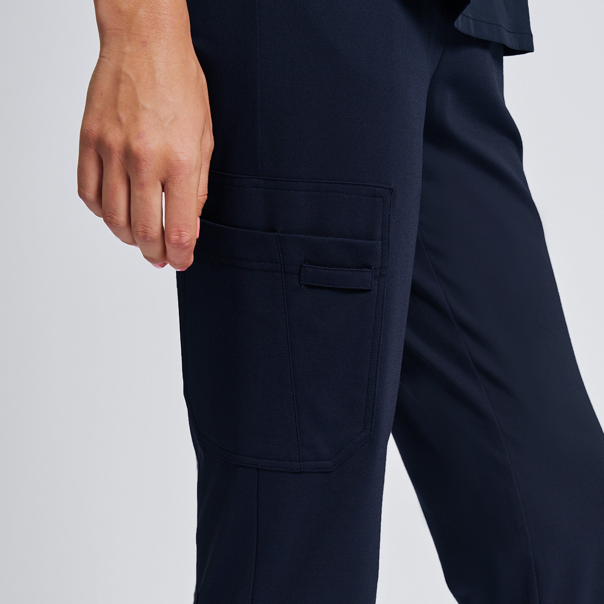 Image of Zenir | Women's Soft Stretch High Waisted Jogger Scrub Pants - Navy