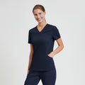 Zenir | Women's Soft Stretch Scrub Top - Navy