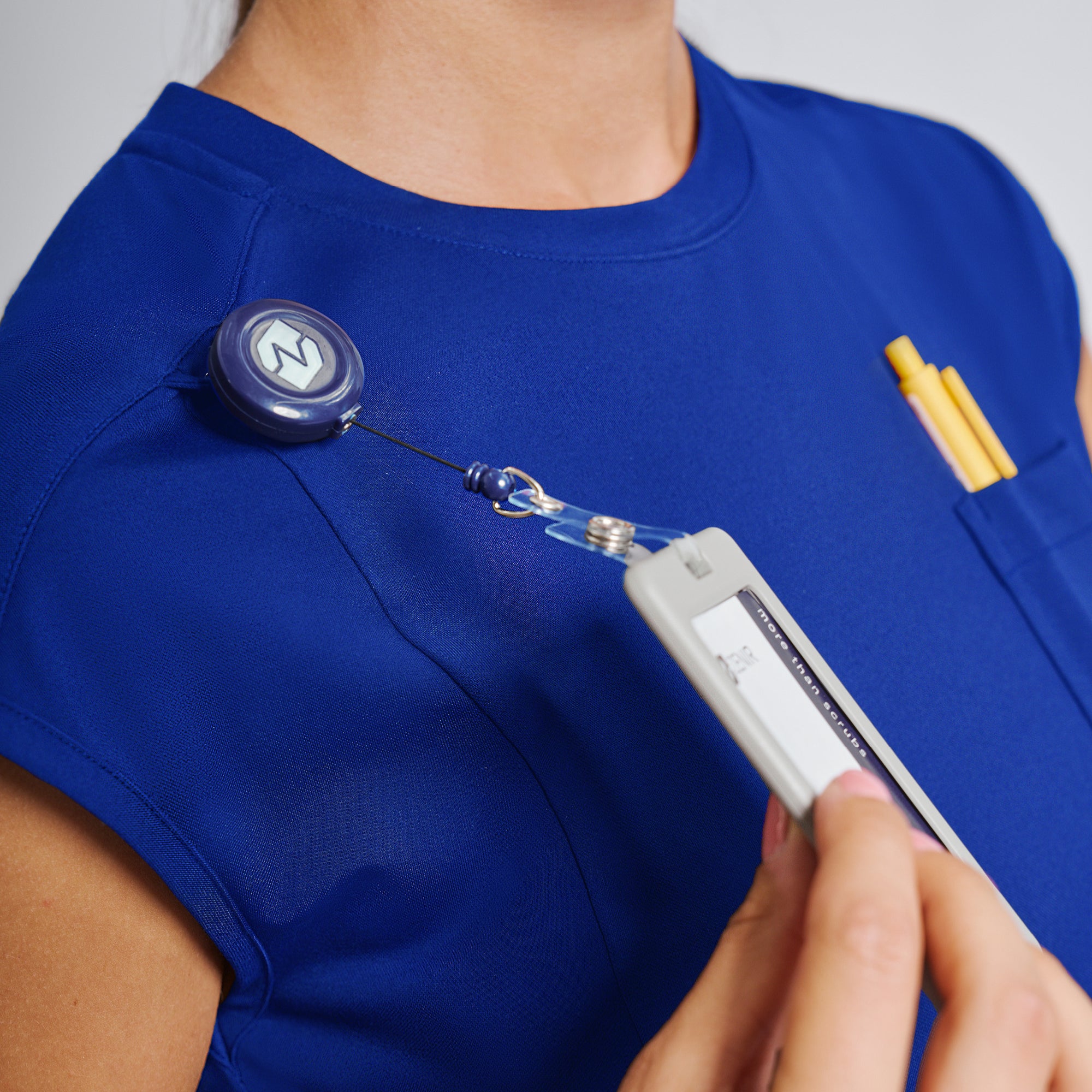 Image of Zenir | Women's Soft Stretch Crewneck Scrub Top - Royal Blue