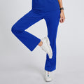 Zenir | Women's Soft Stretch High Waisted Flare Scrub Pants - Royal Blue